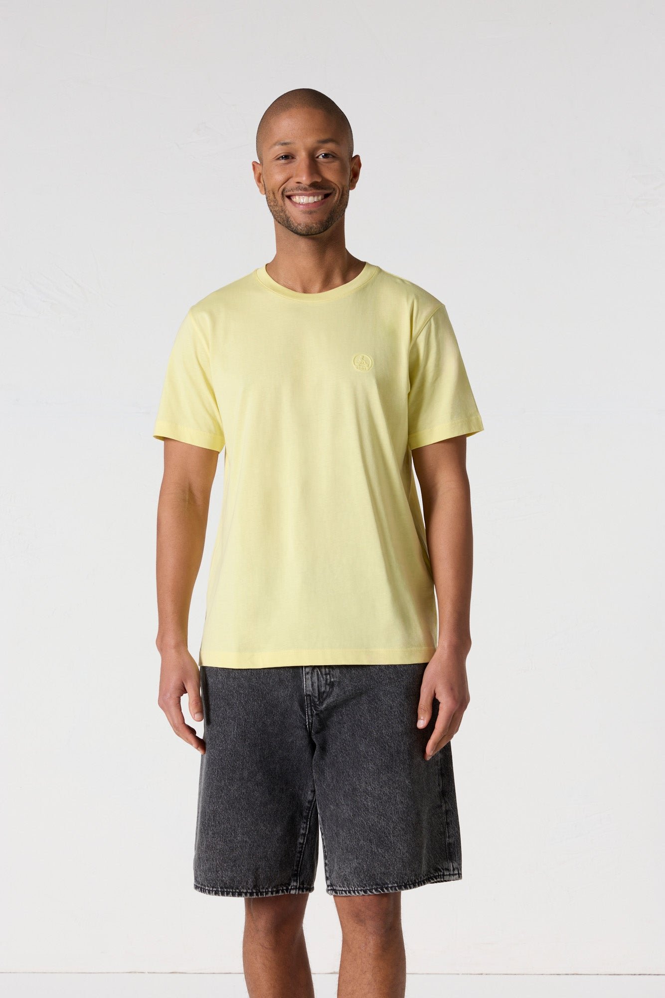 T-shirt à col rond homme en coton pedro JOTT Jaune