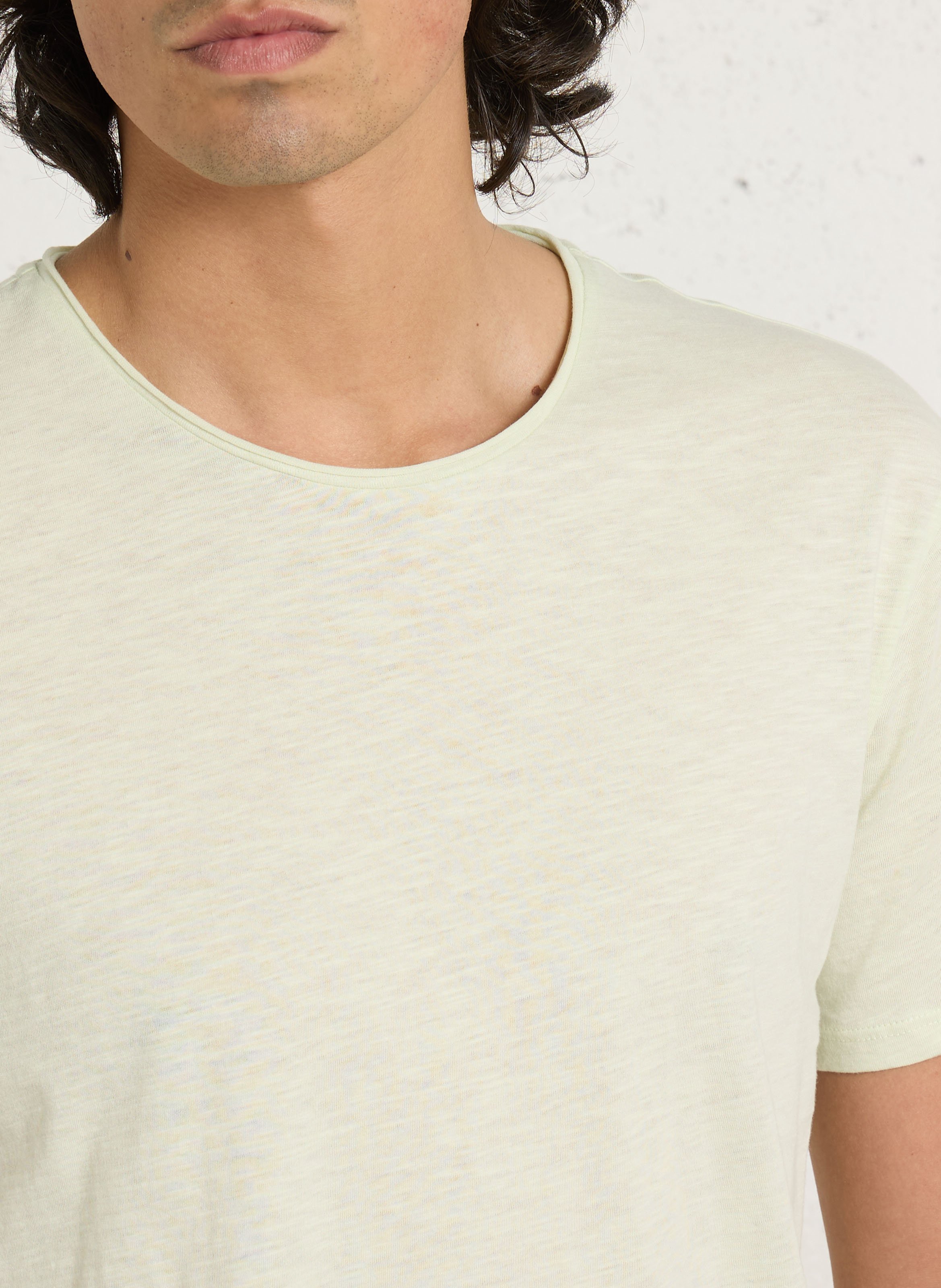 Tee-shirt droit col rond en coton IKKS Vert
