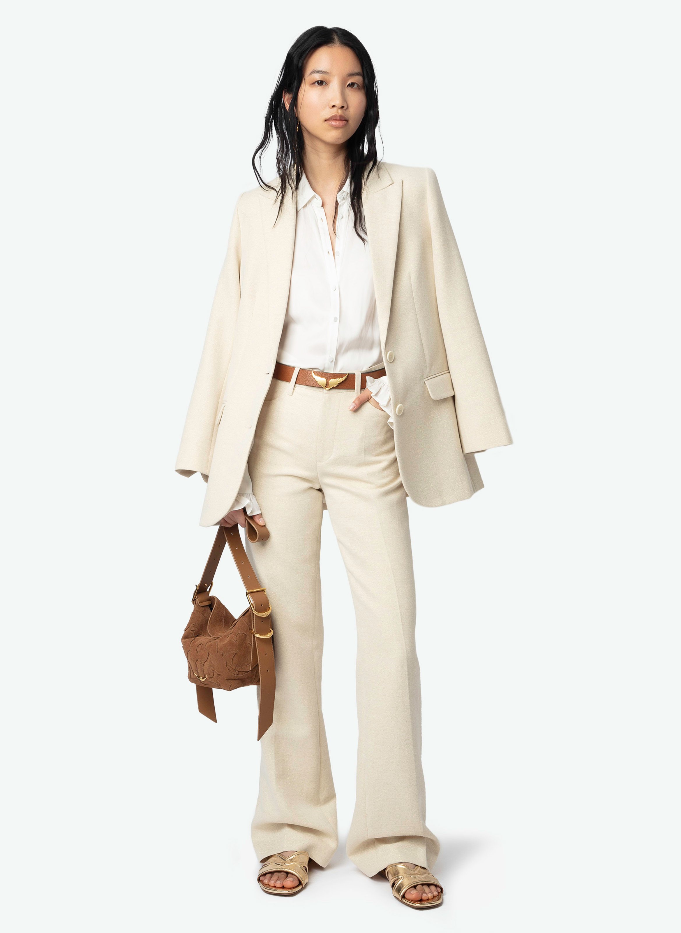 Katoenen straight fit pantalon ZADIG&VOLTAIRE Beige
