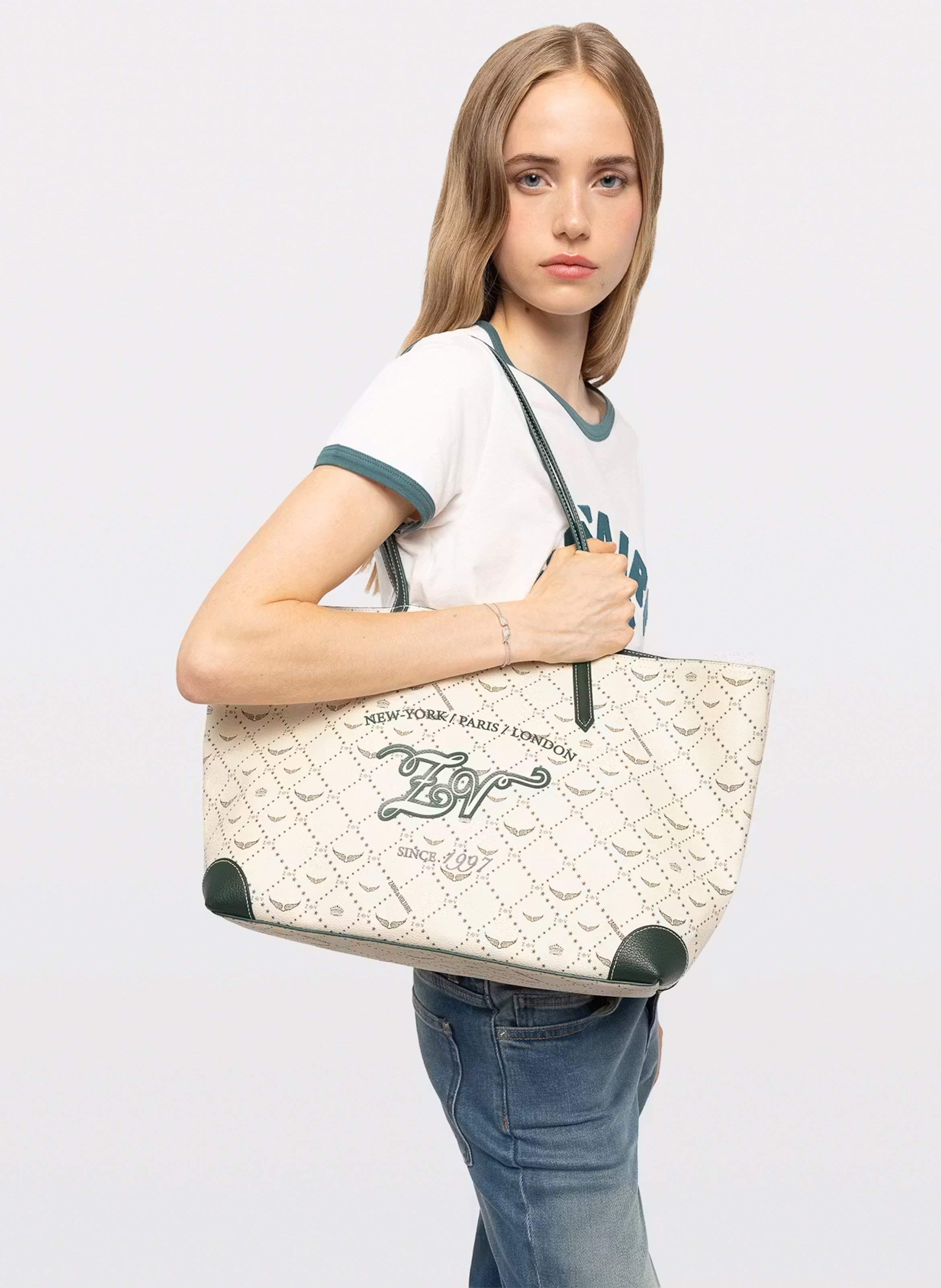 Printed tote bag ZADIG&VOLTAIRE White