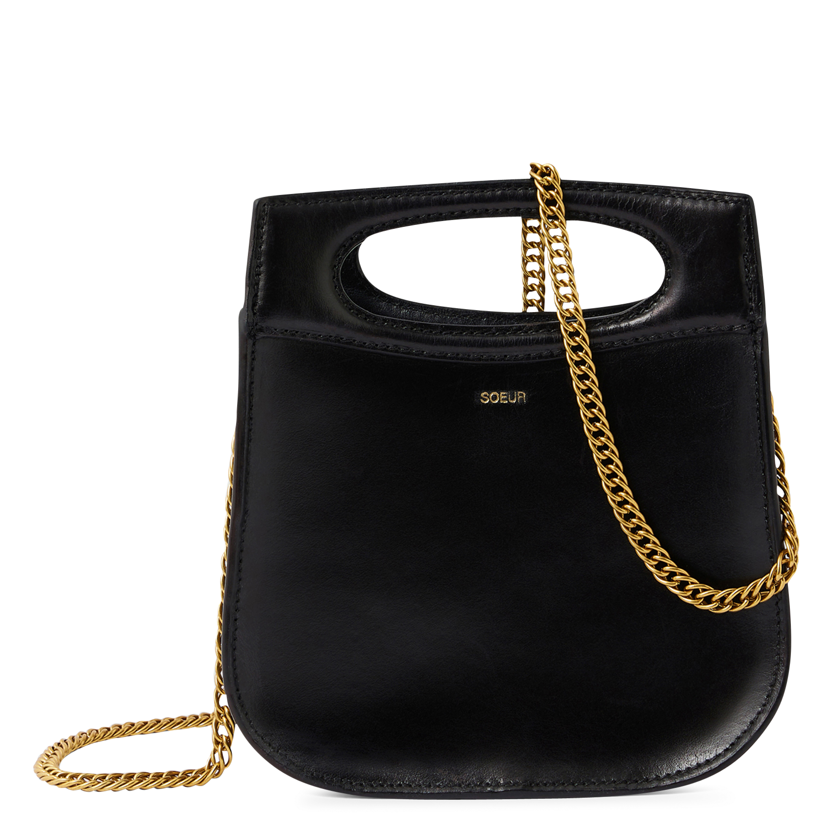 Sac bandoulière en cuir SOEUR Noir