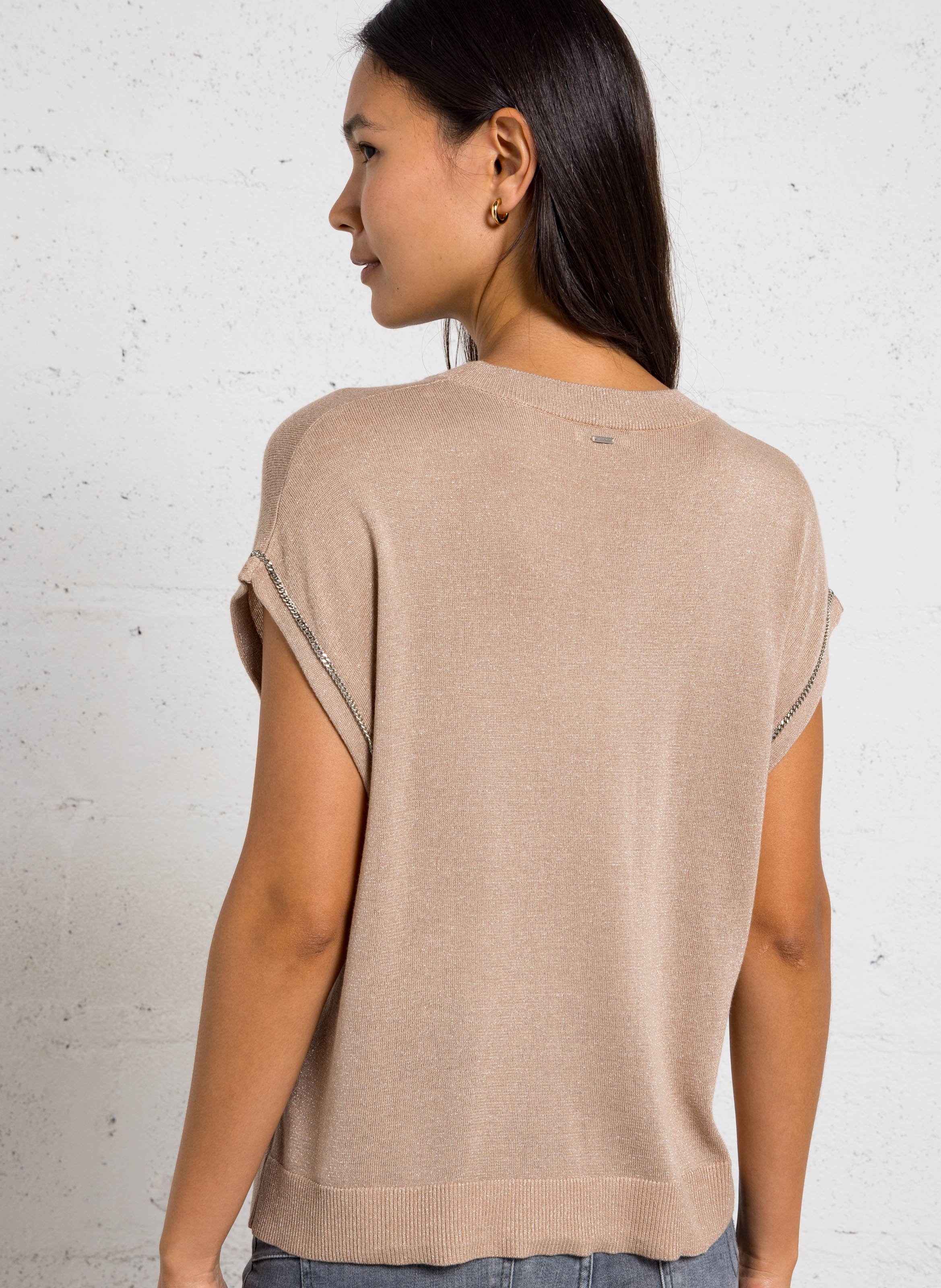 Oversize round-neck knit sweater IKKS Golden