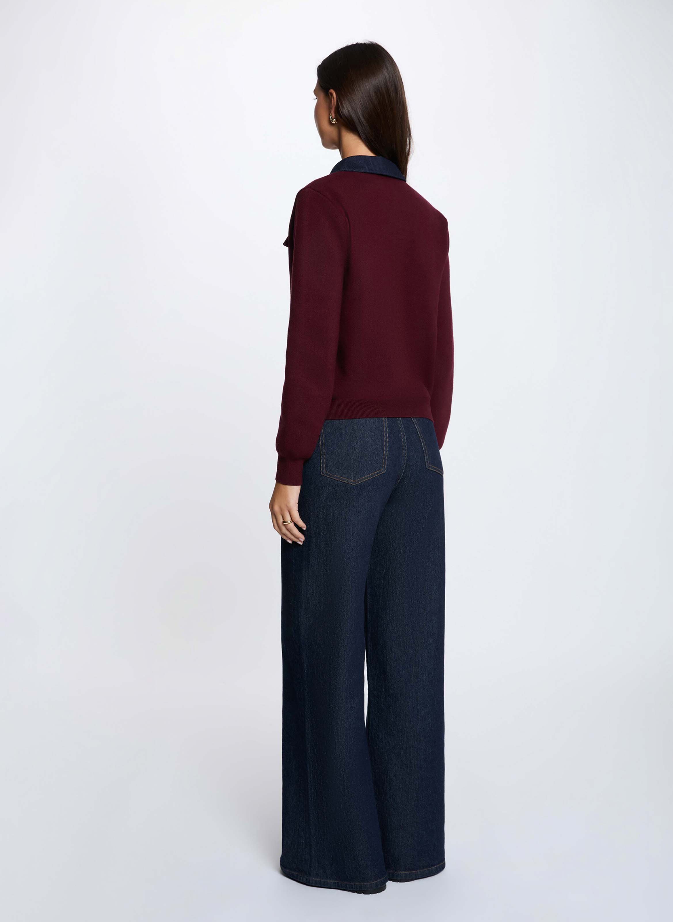Gilet droit col classique MORGAN Prune