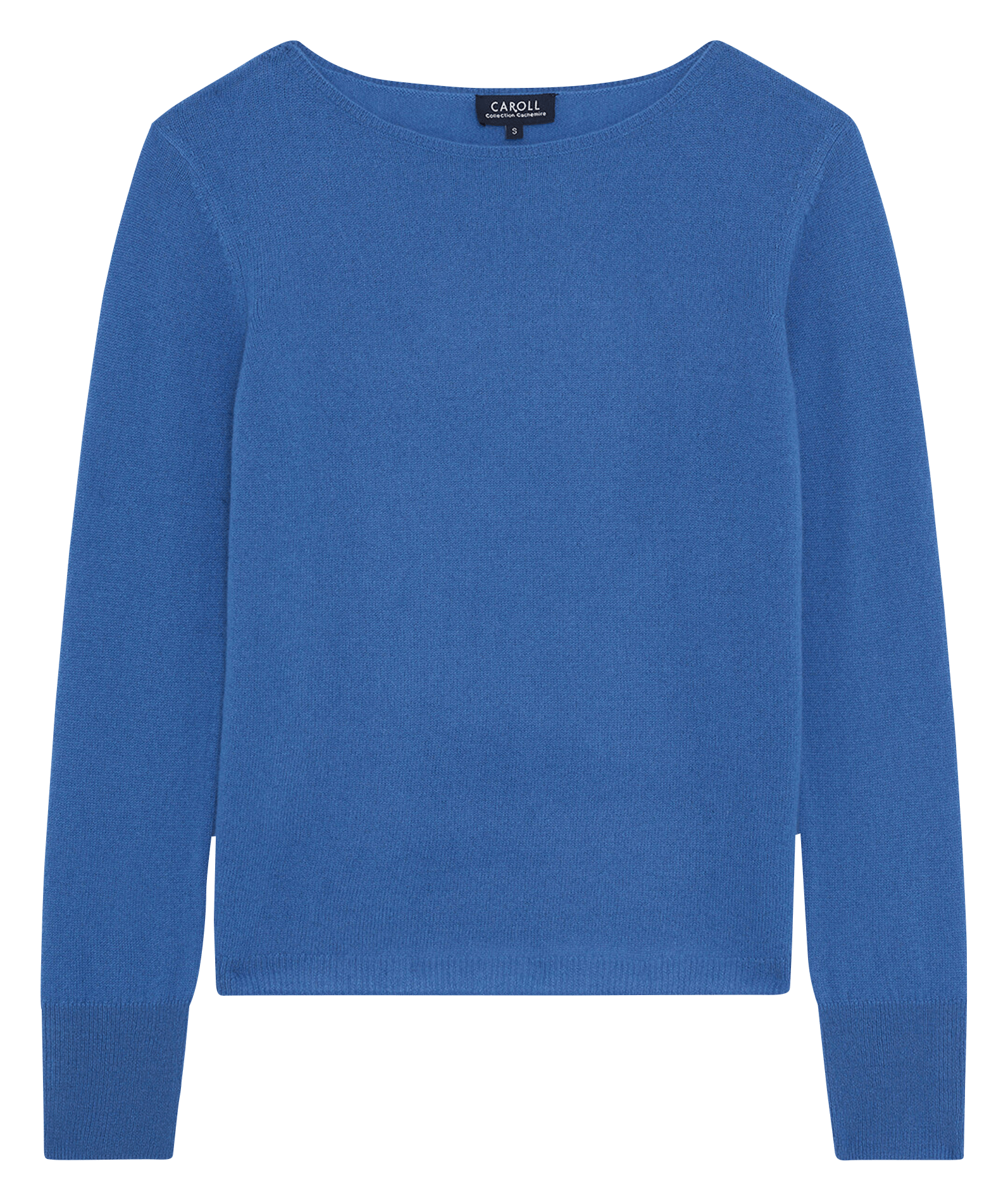 Gerade geschnittener Kaschmirpullover mit U-Boot-Ausschnitt CAROLL Blau