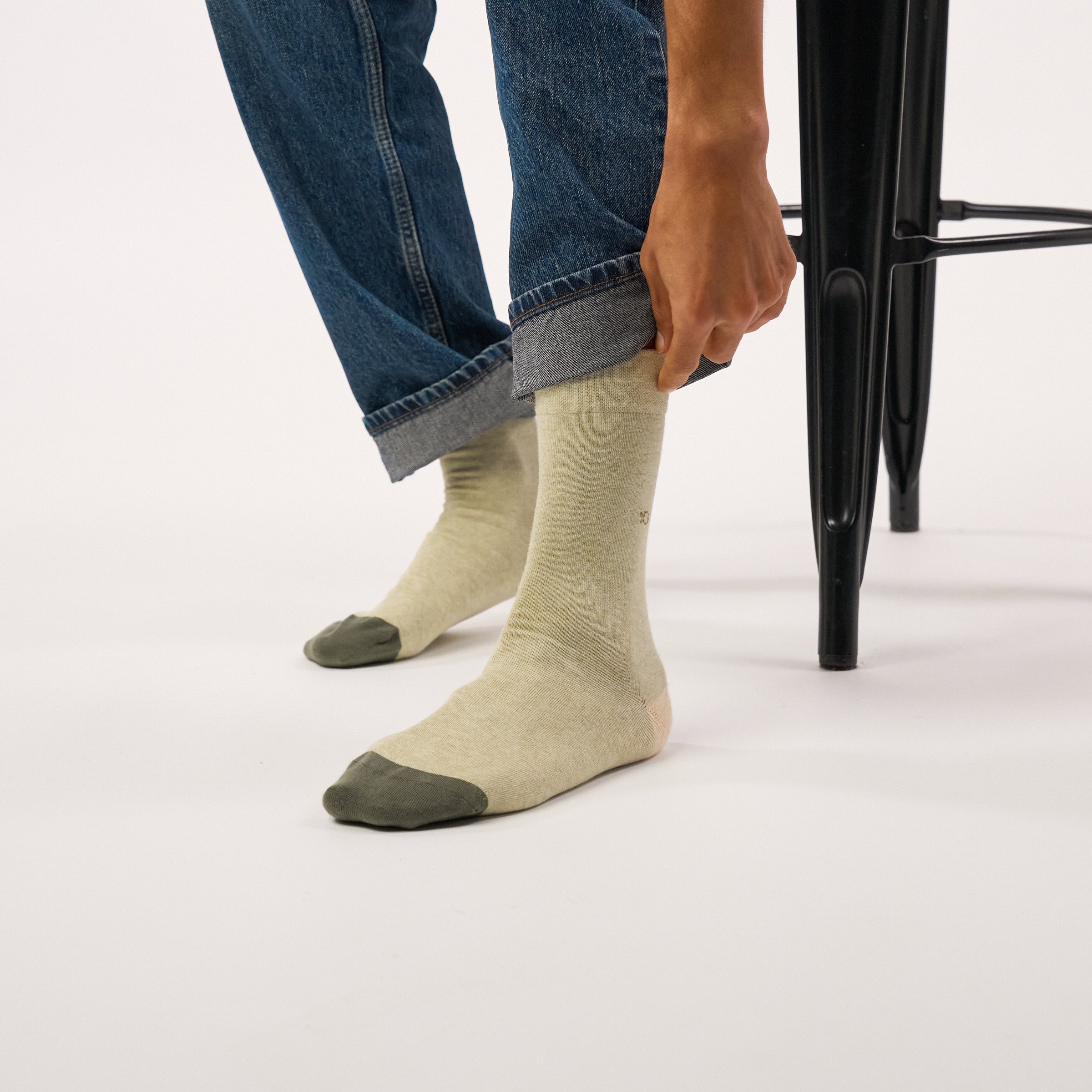Combed cotton plain socks BILLYBELT Green