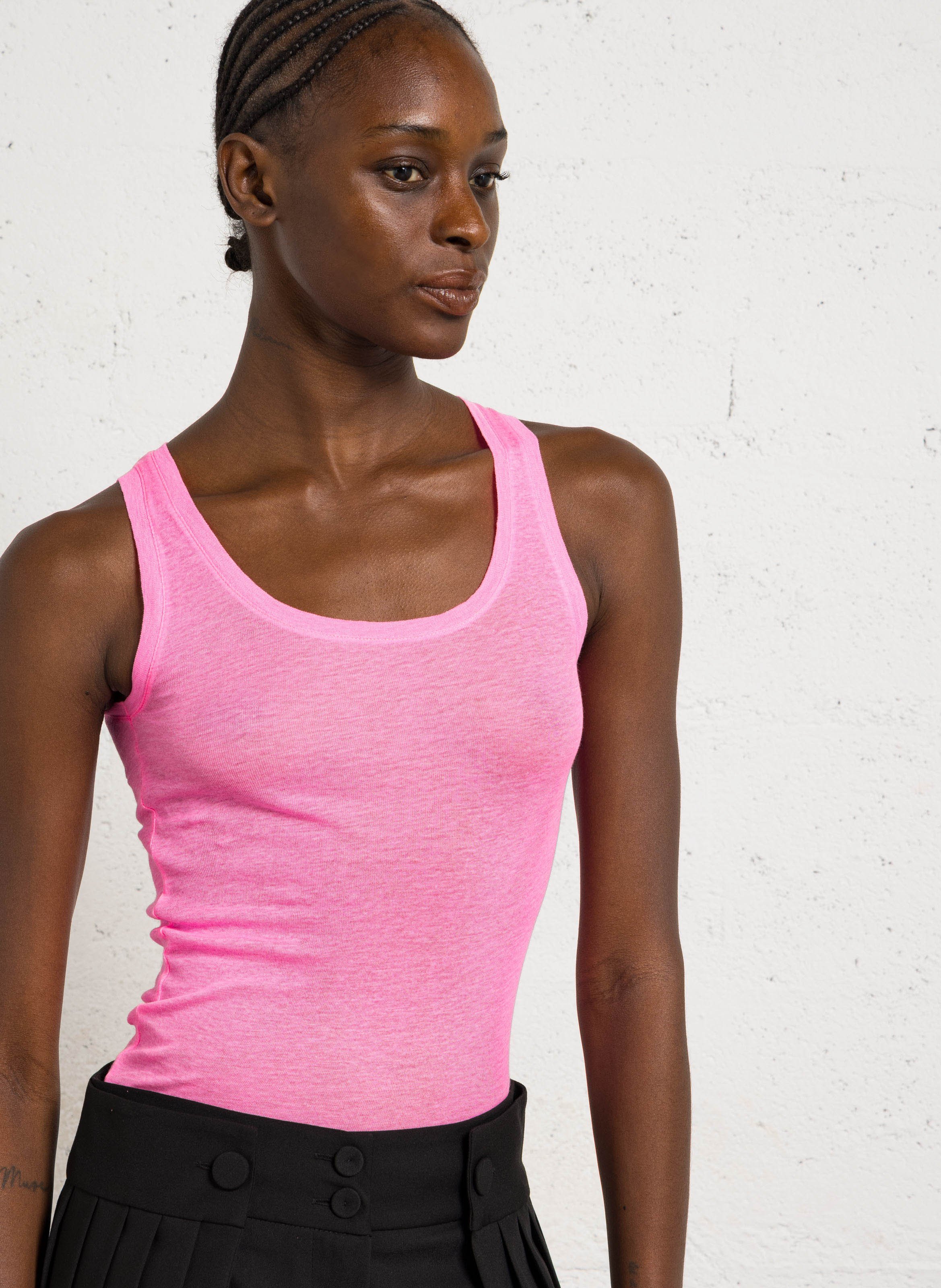 Katoenen singlet met ronde hals AMERICAN VINTAGE Roze