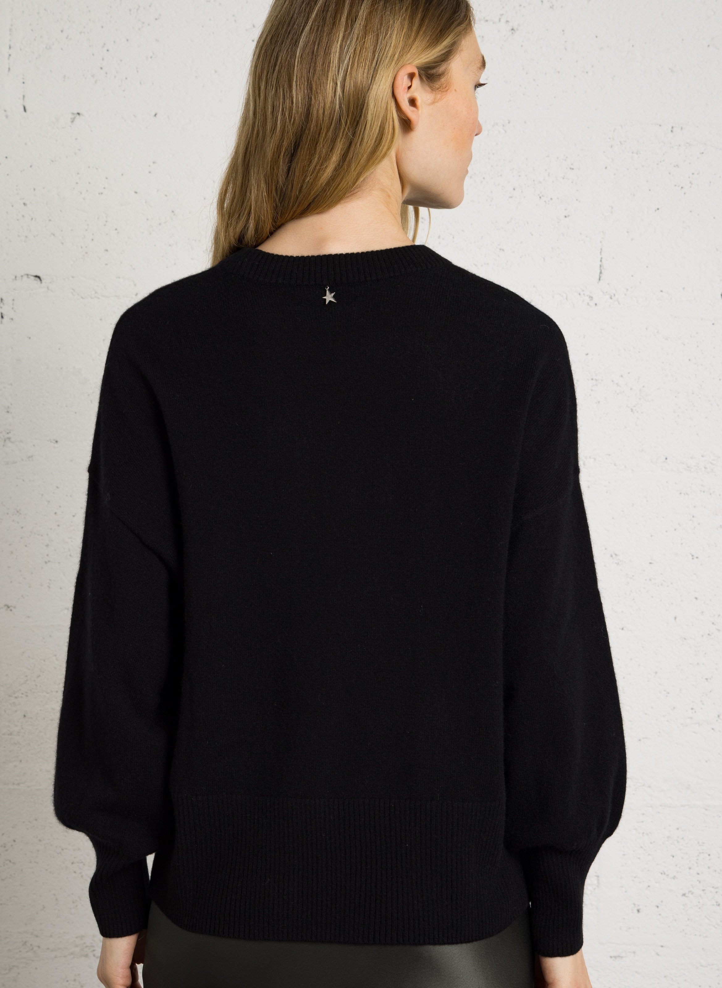 Pull ample col rond en cachemire SUD EXPRESS Noir