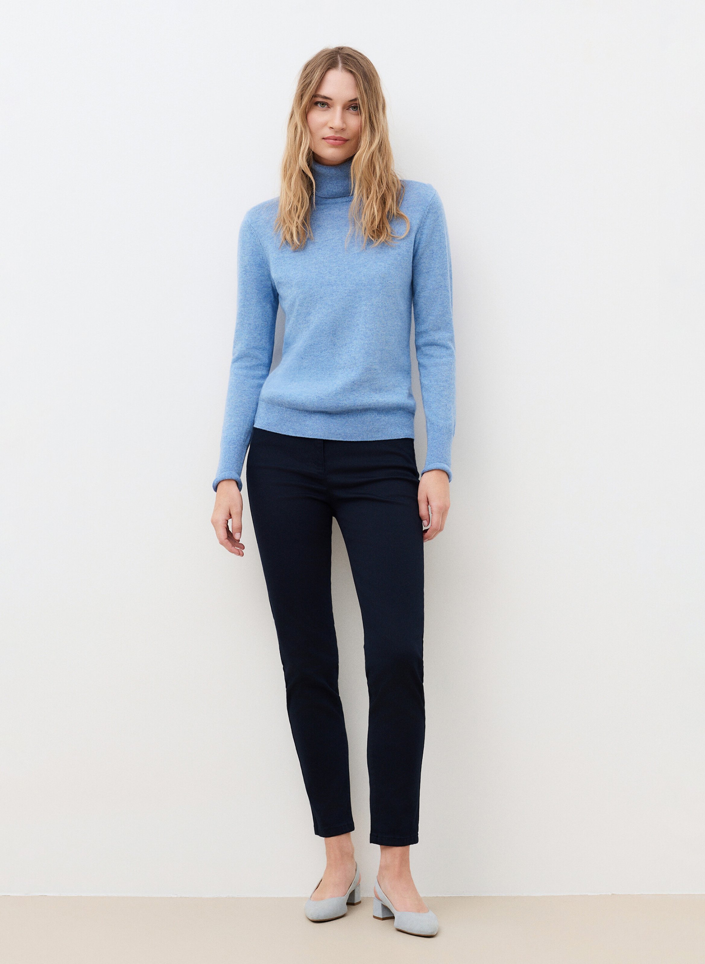 Pull col roulé en cachemire | Bleu CAROLL Femme