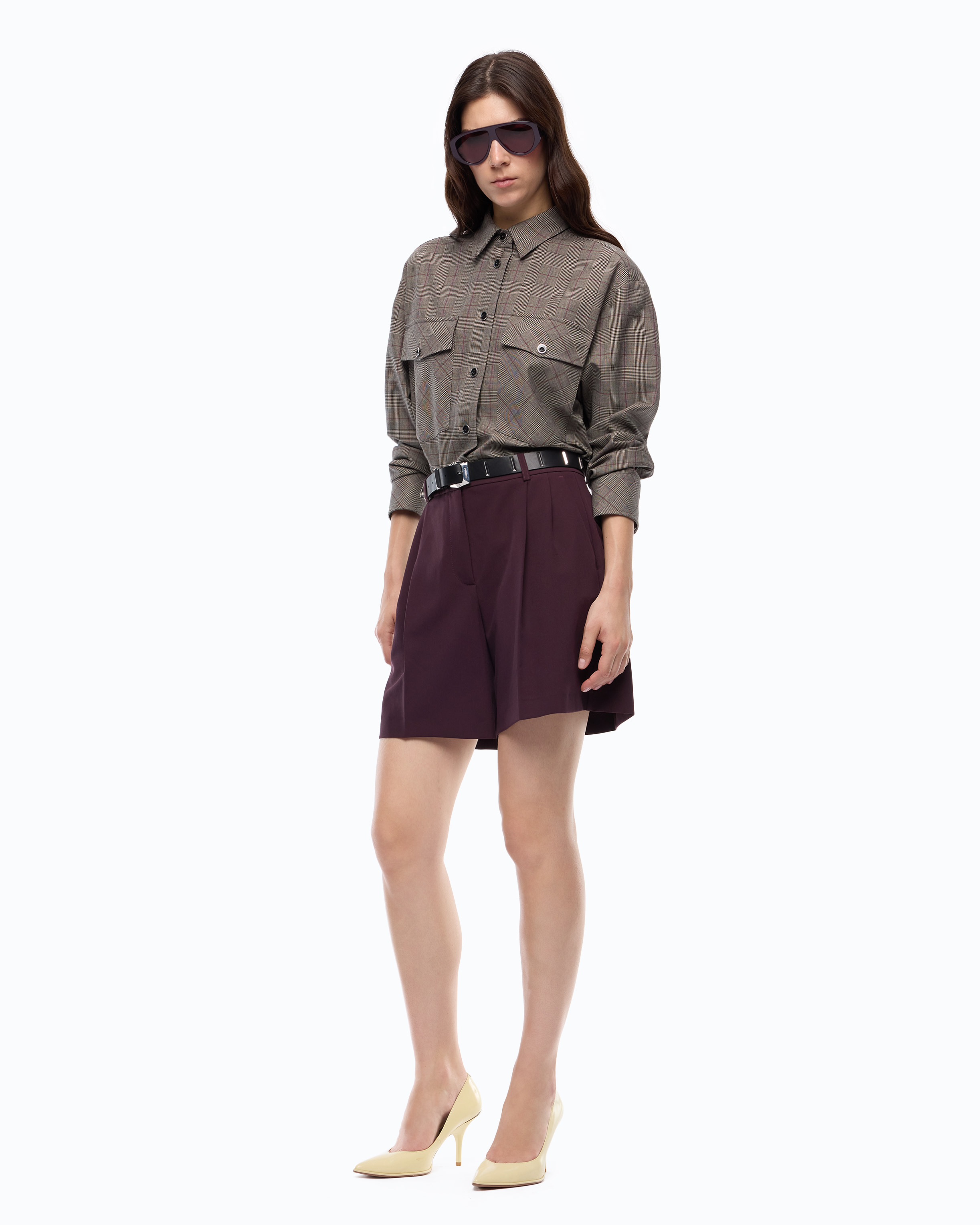 Short tailleur évasé PINKO Rouge