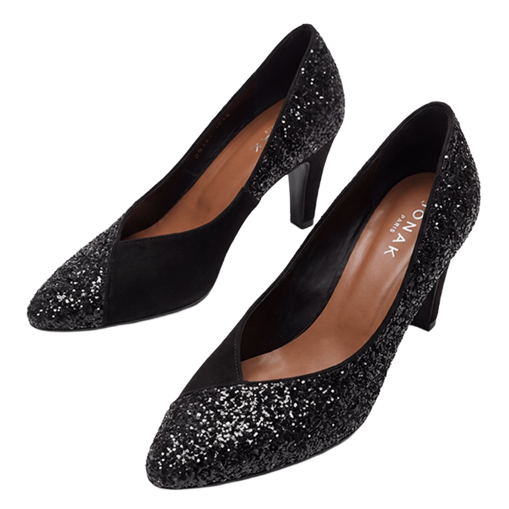 Glitterpumps met ronde neus JONAK Zwart