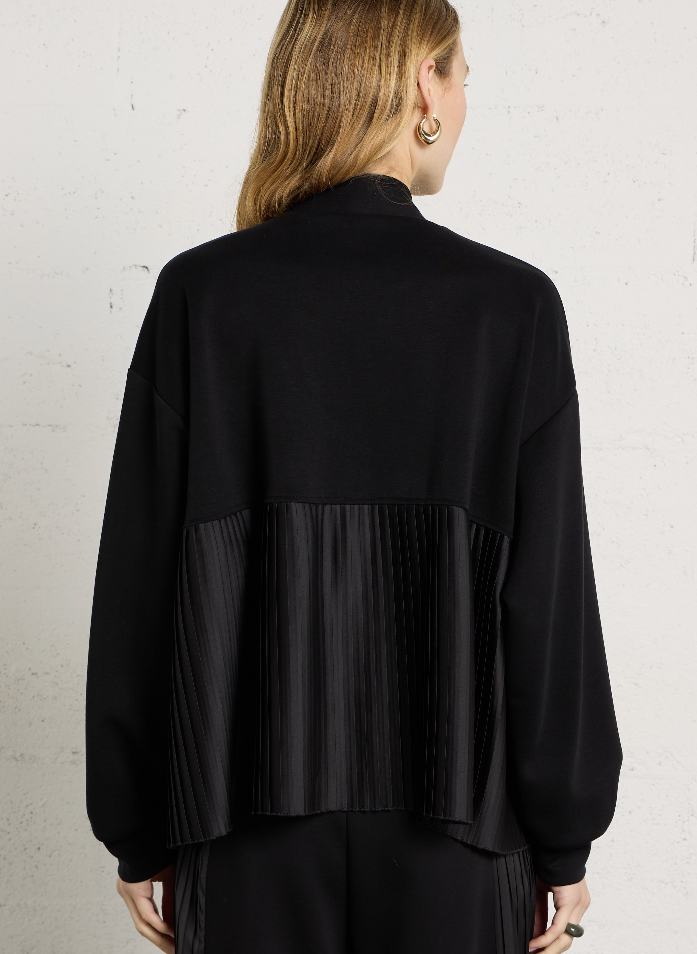 Zip-up sweatshirt with pleated back IMPERIAL Black