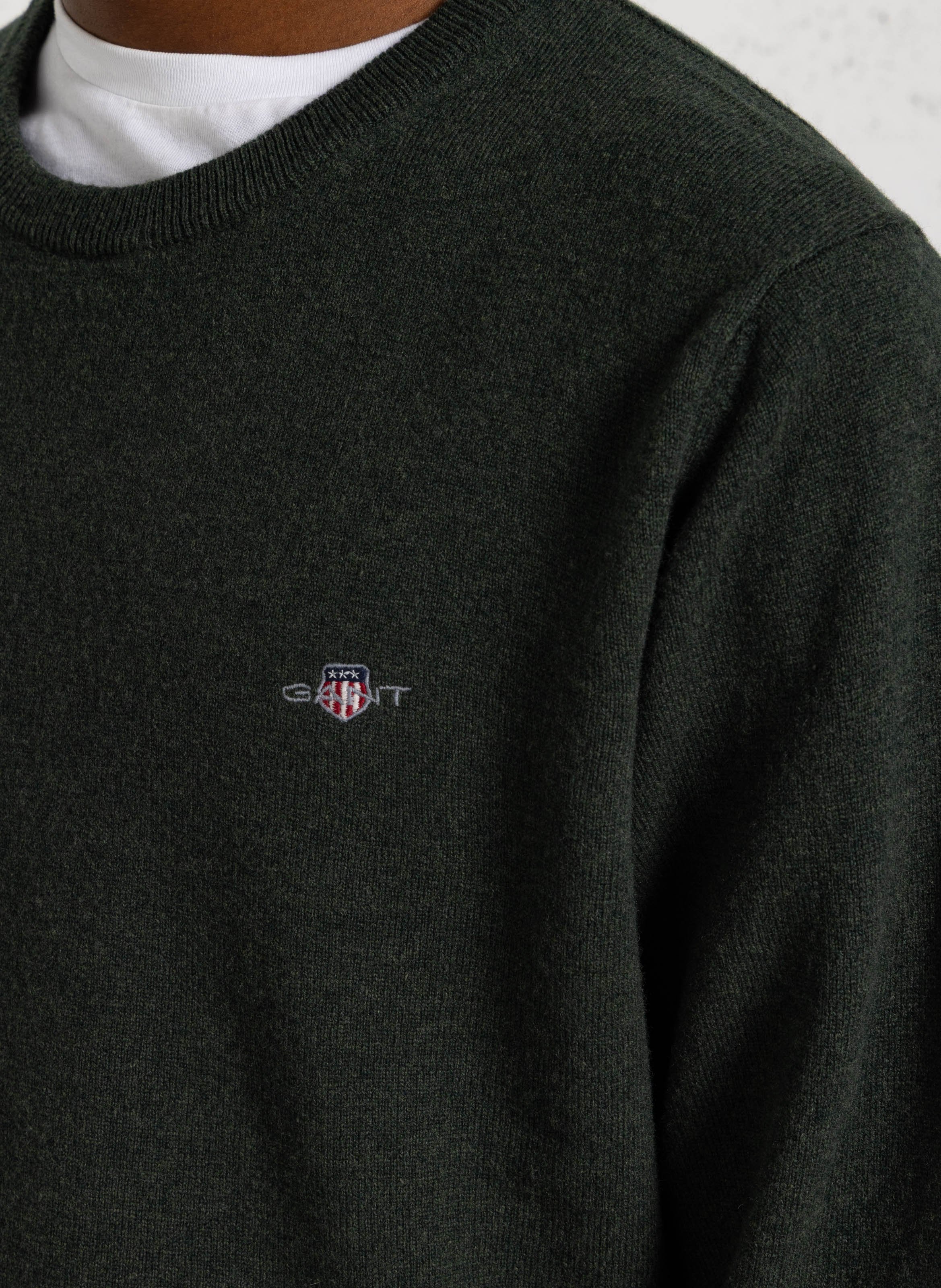 Pull col rond en laine GANT Vert