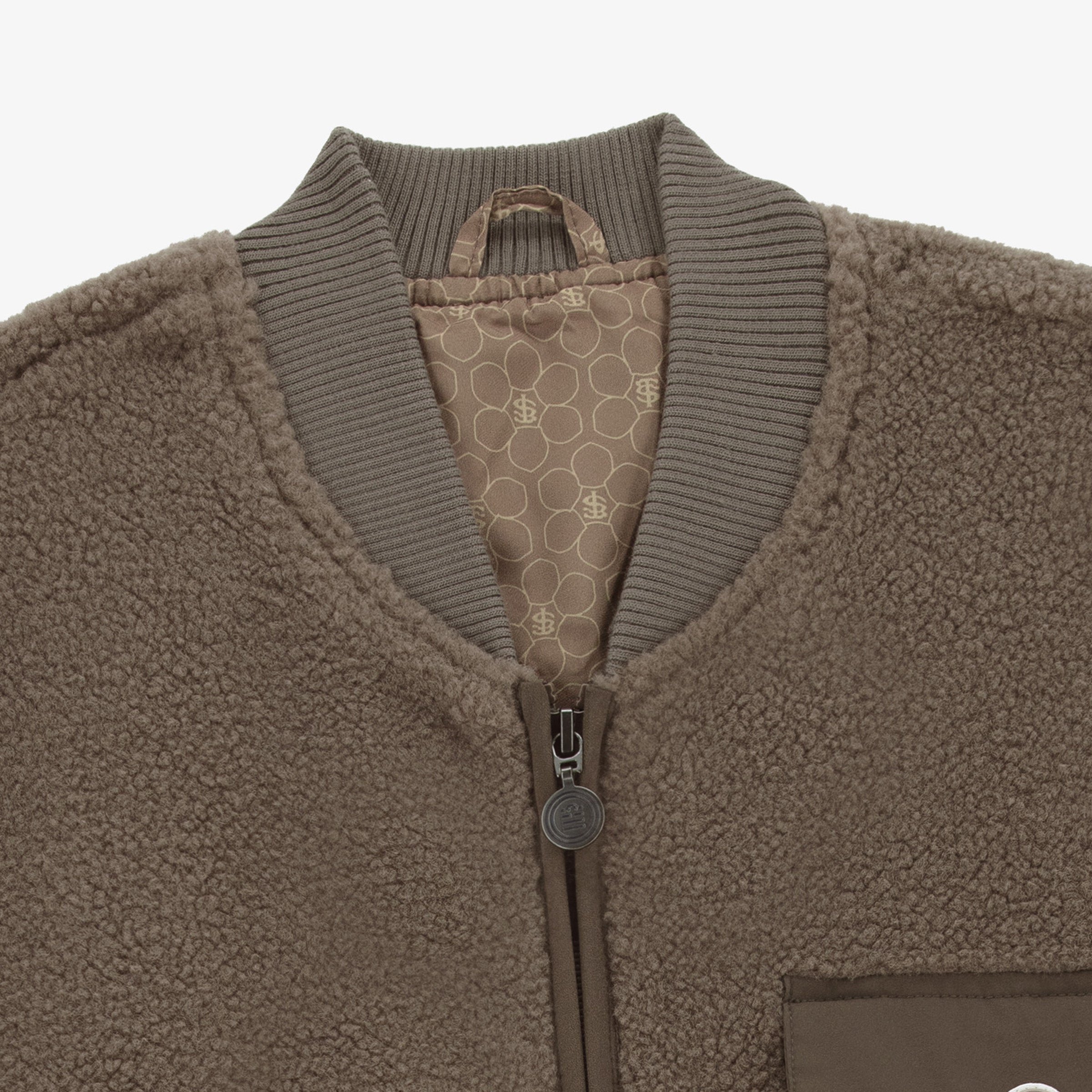 Sleeveless sherpa fleece vest SERGE BLANCO Brown