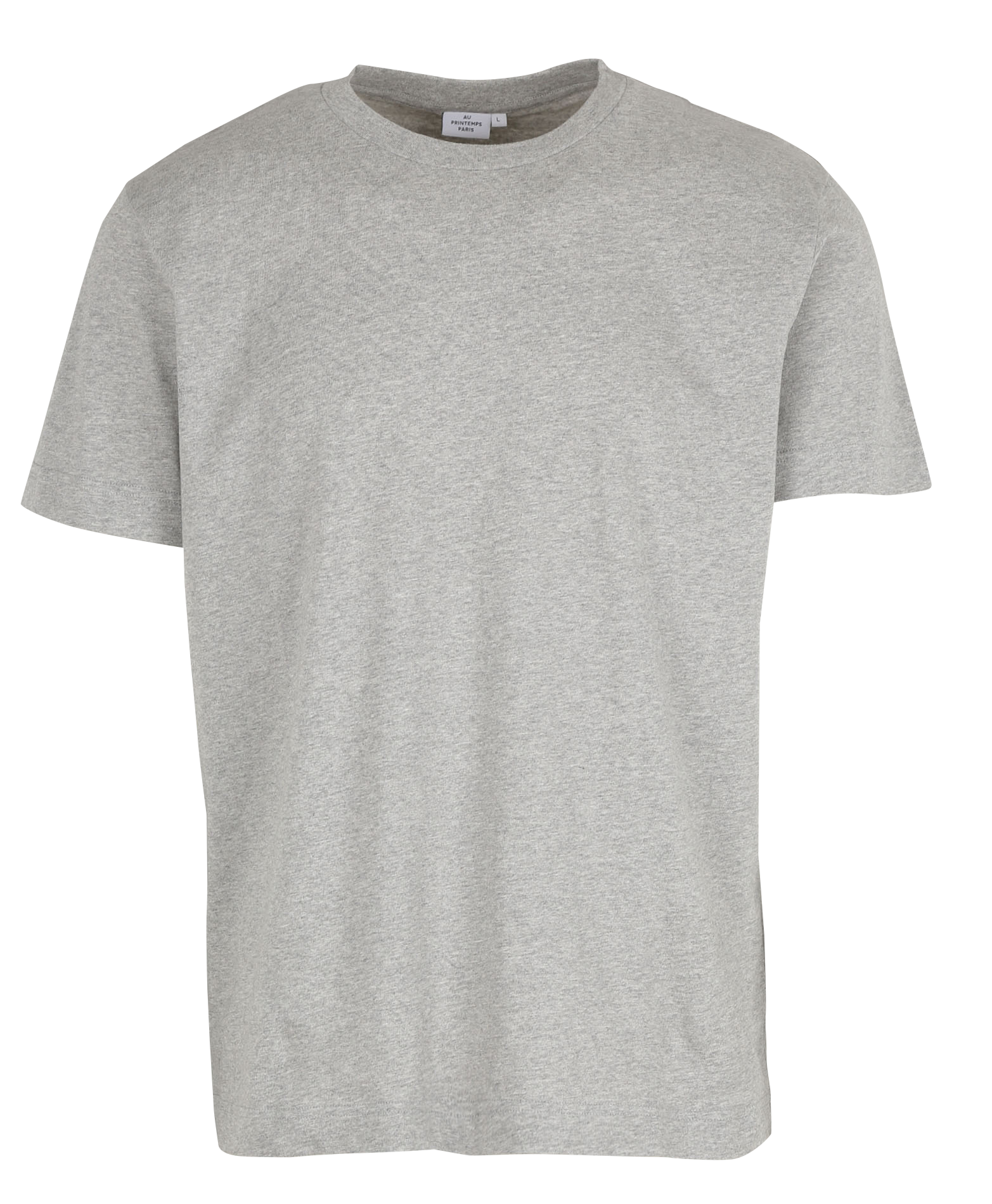 Regular-fit round-neck cotton T-shirt AU PRINTEMPS PARIS Grey