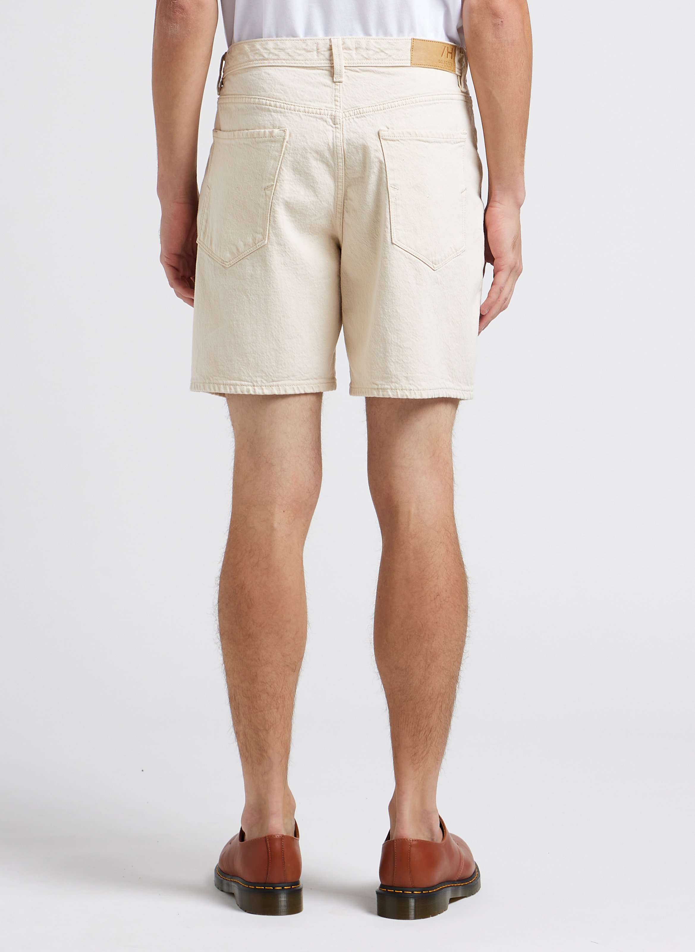 Slim-fit organic cotton shorts SELECTED Beige