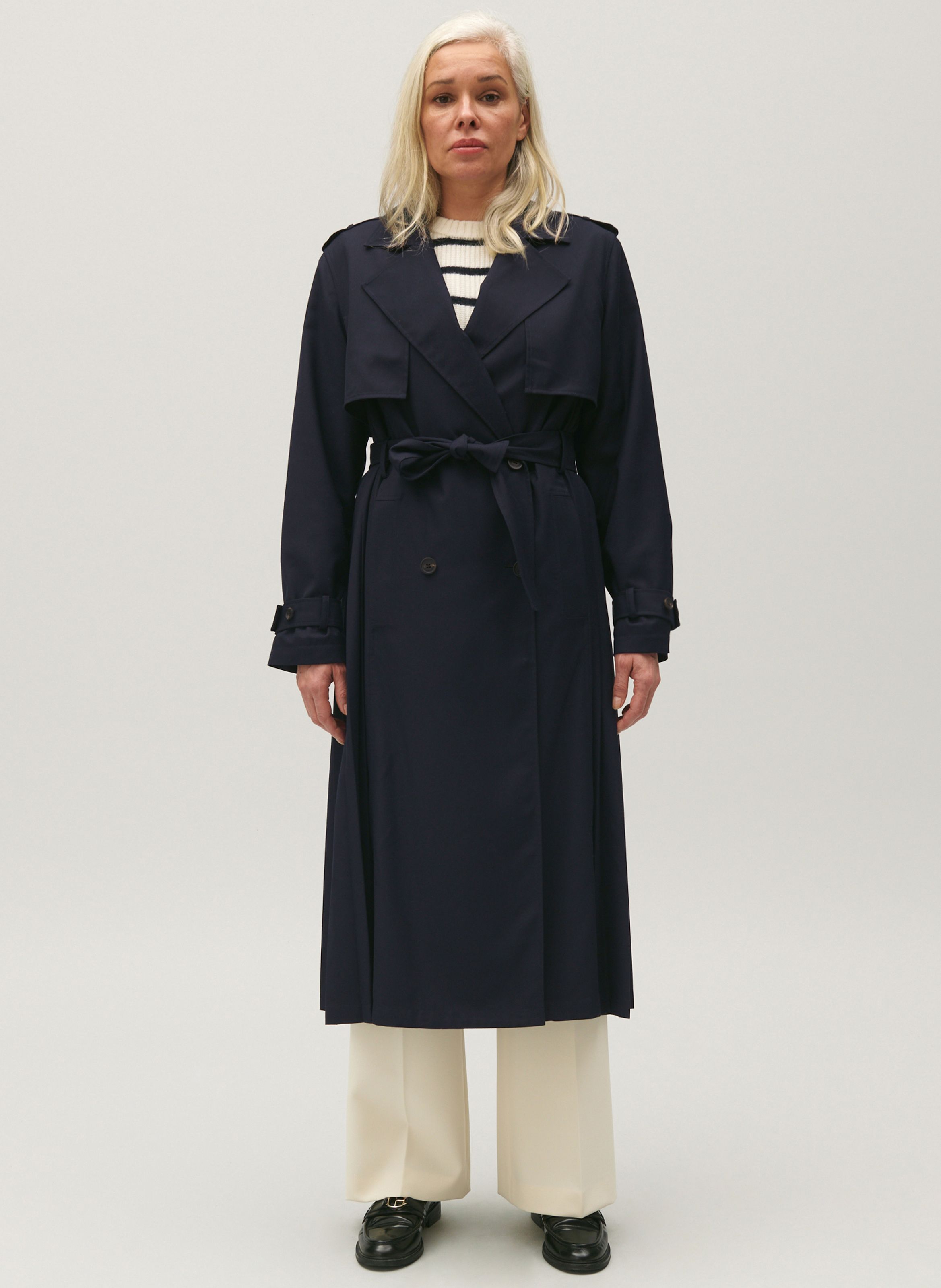 Manteau col tailleur Bleu