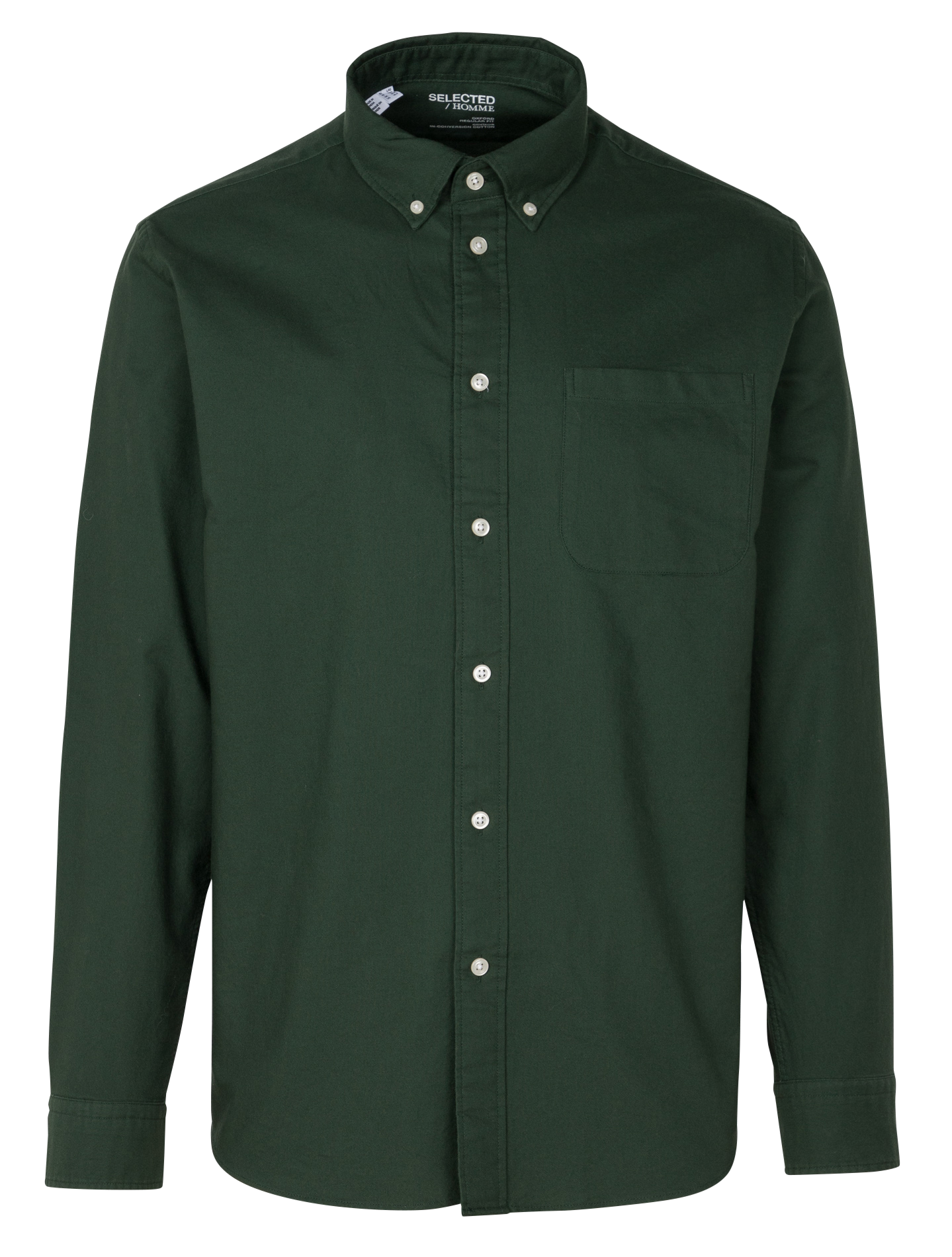 Straight cotton shirt SELECTED Green