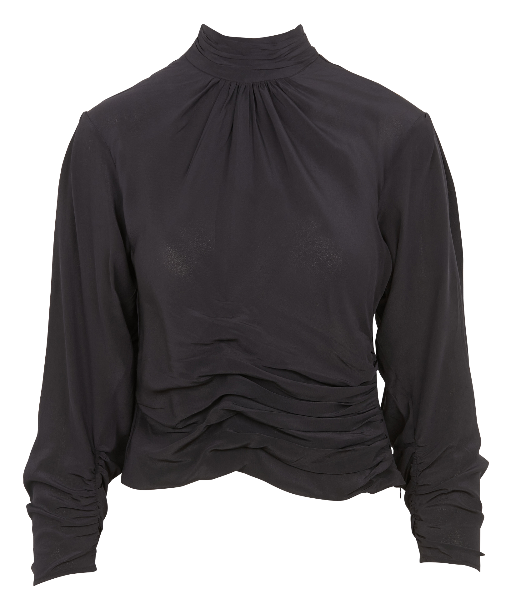 Top col montant en soie  IRO Noir