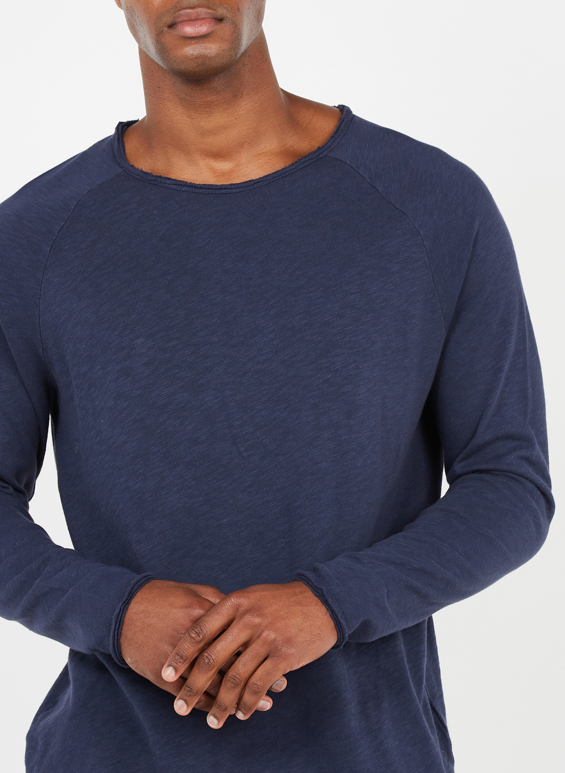 Flamed cotton round-neck T-shirt AMERICAN VINTAGE Blue