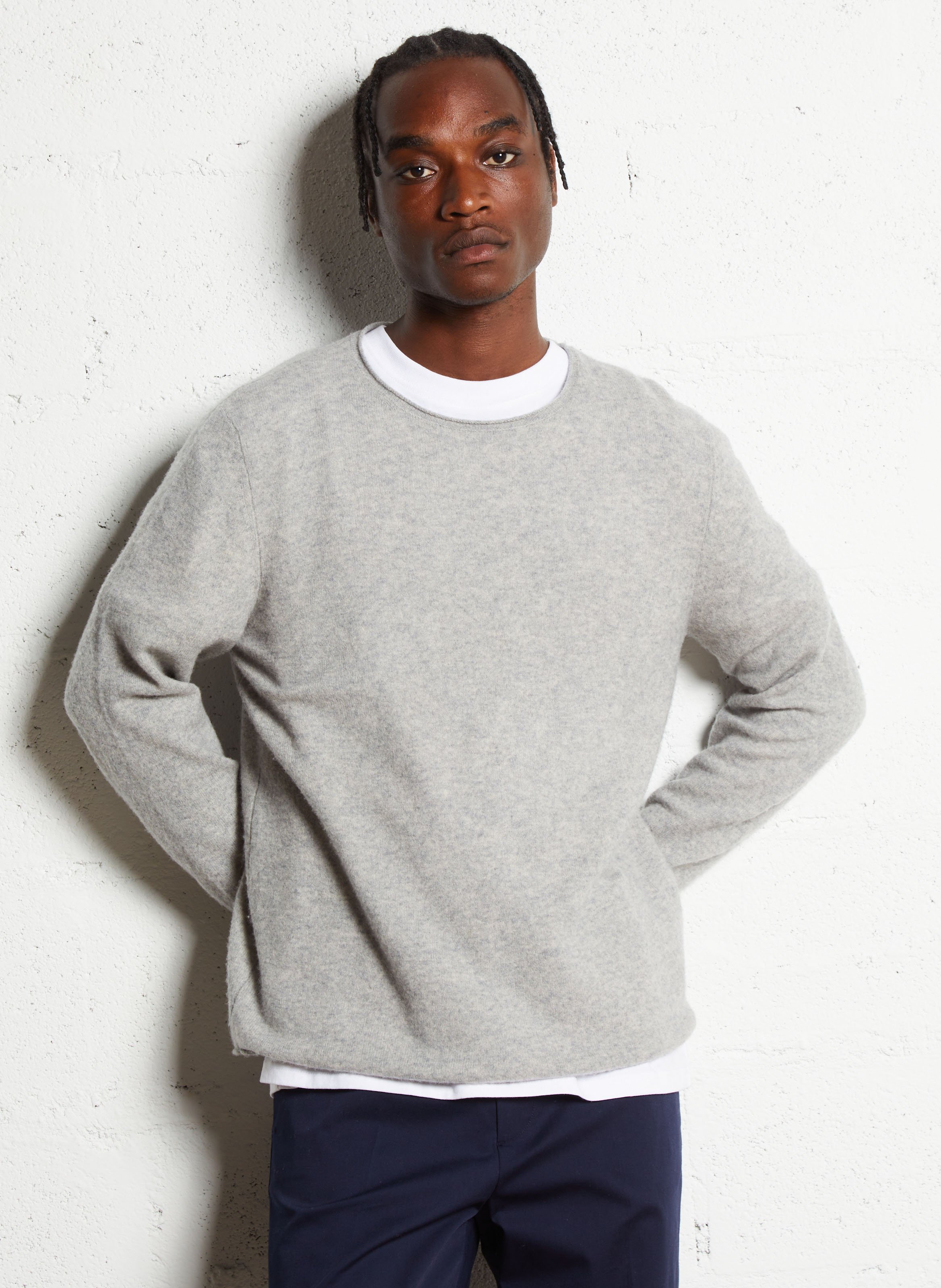 Straight round-neck wool-blend sweater AMERICAN VINTAGE Grey