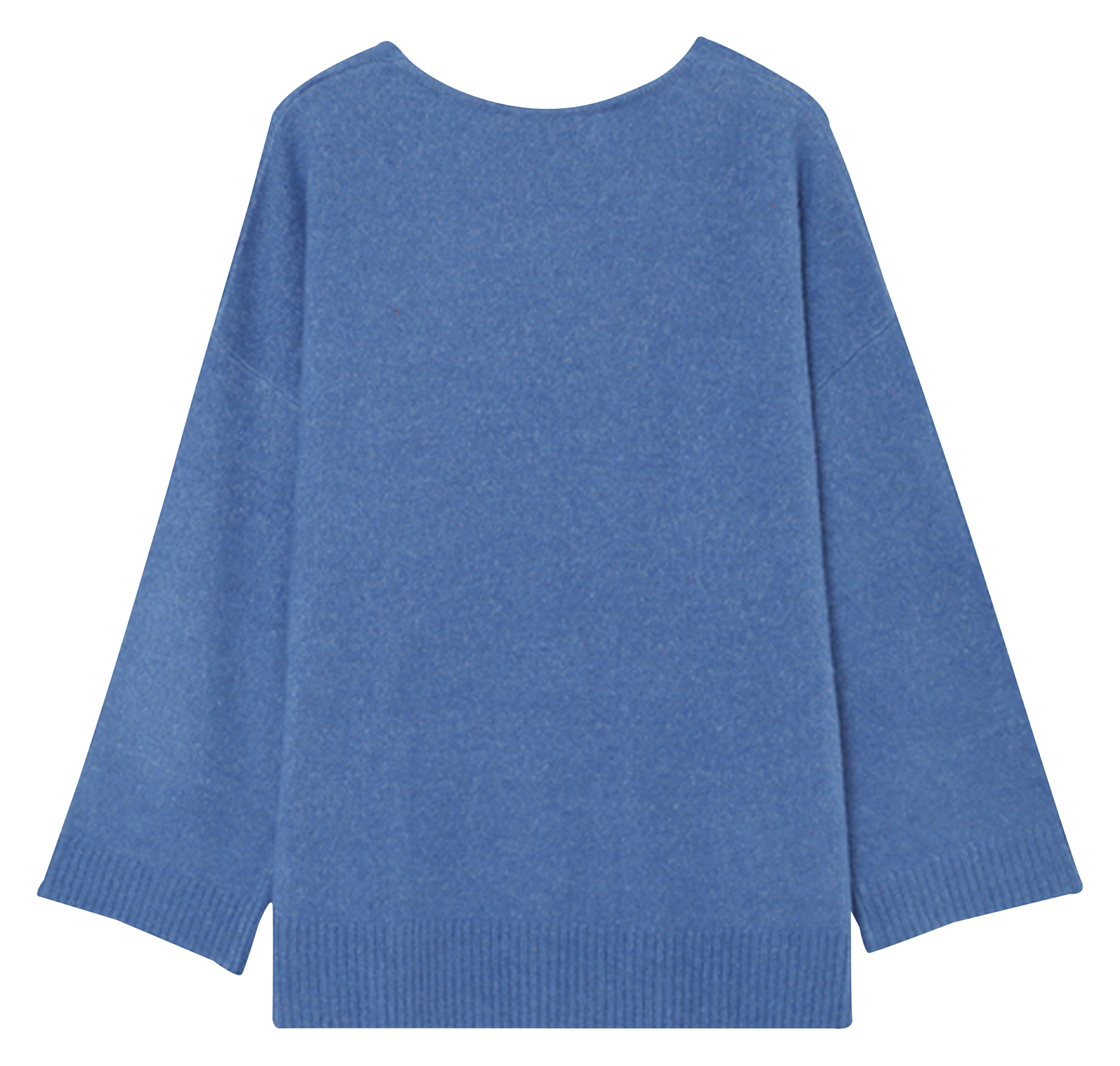 Long wool-blend knit cardigan GRACE ET MILA Blue