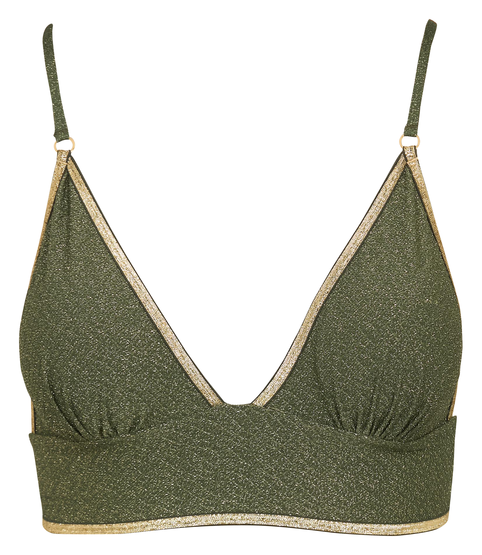 Crossed back bikini top LA NOUVELLE Khaki