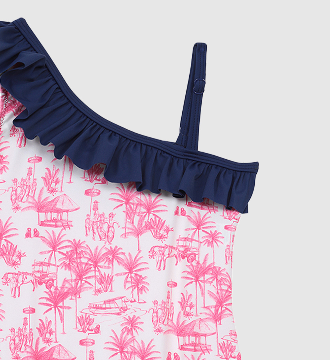 One-piece swimsuit - Balinese canvas GILI'S Pink