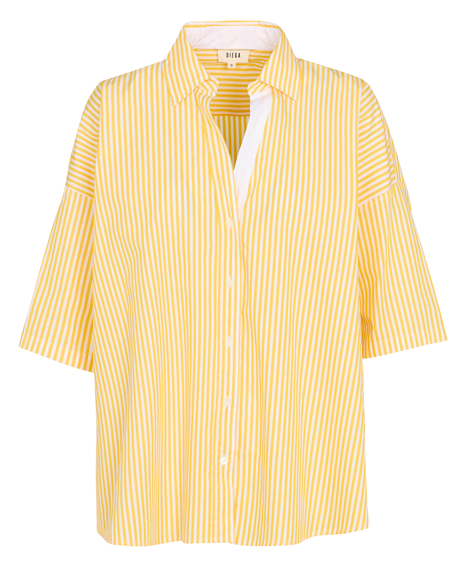 Chemise ample rayée manches courtes DIEGA Jaune