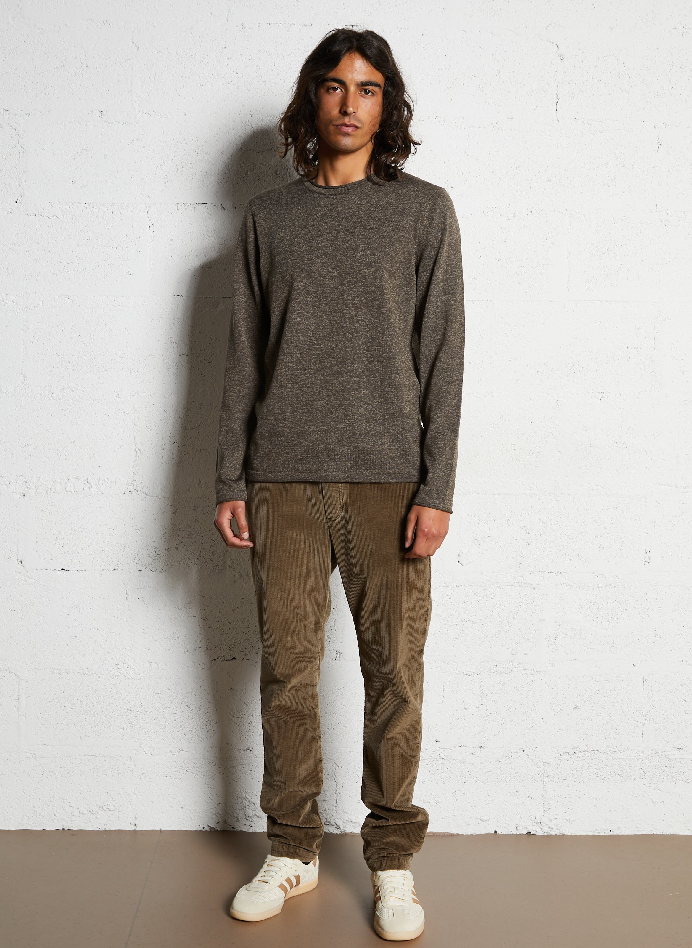 Straight-cut knit sweater IKKS Khaki