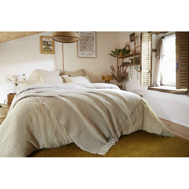 Cotton gauze bedspread or end-of-bed throw L'EFFET PAPILLON