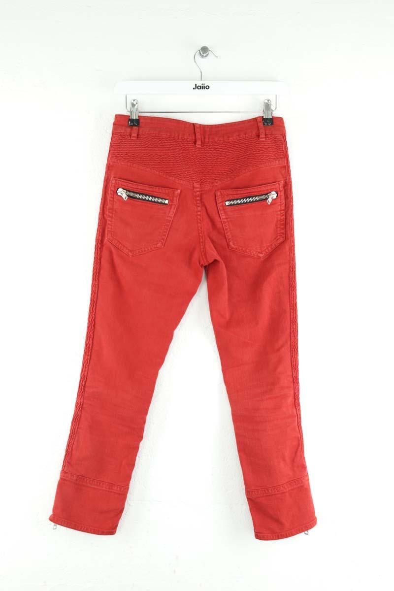 Cotton skinny jeans ISABEL MARANT ÉTOILE - SECONDE MAIN Red