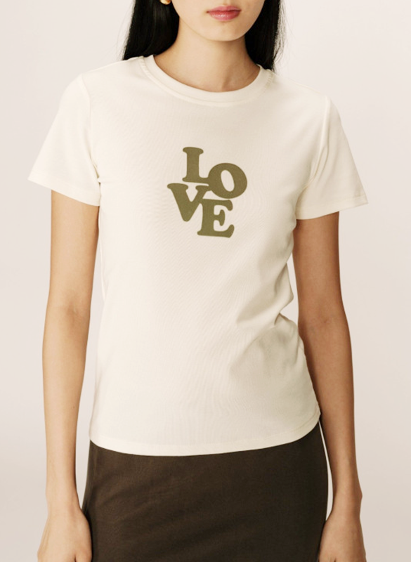 Straight cotton-blend T-shirt GRACE ET MILA Beige