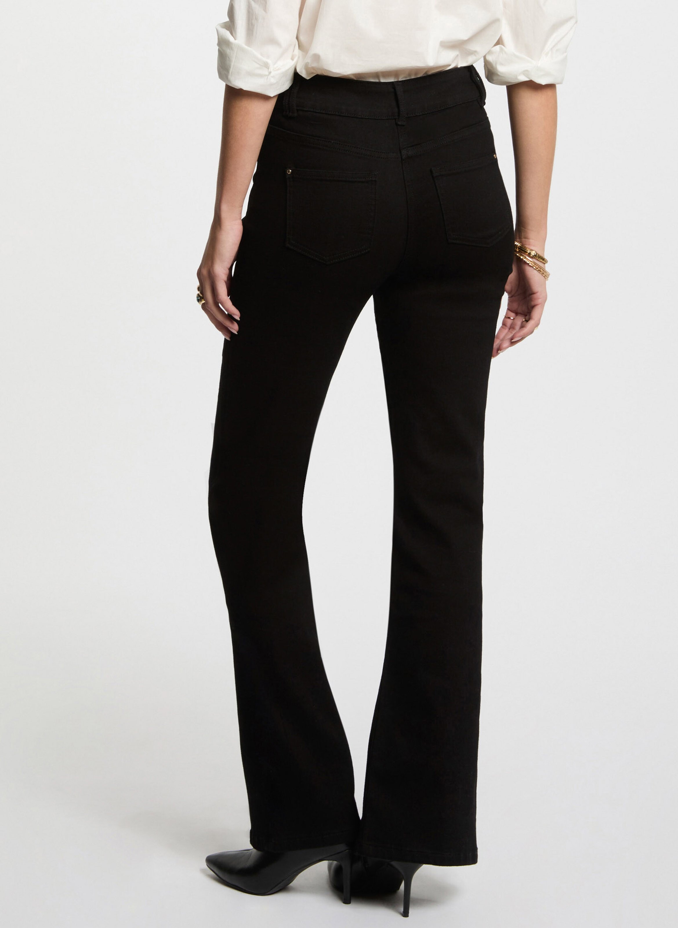 Jean boot-cut uni avec fentes  MORGAN Noir