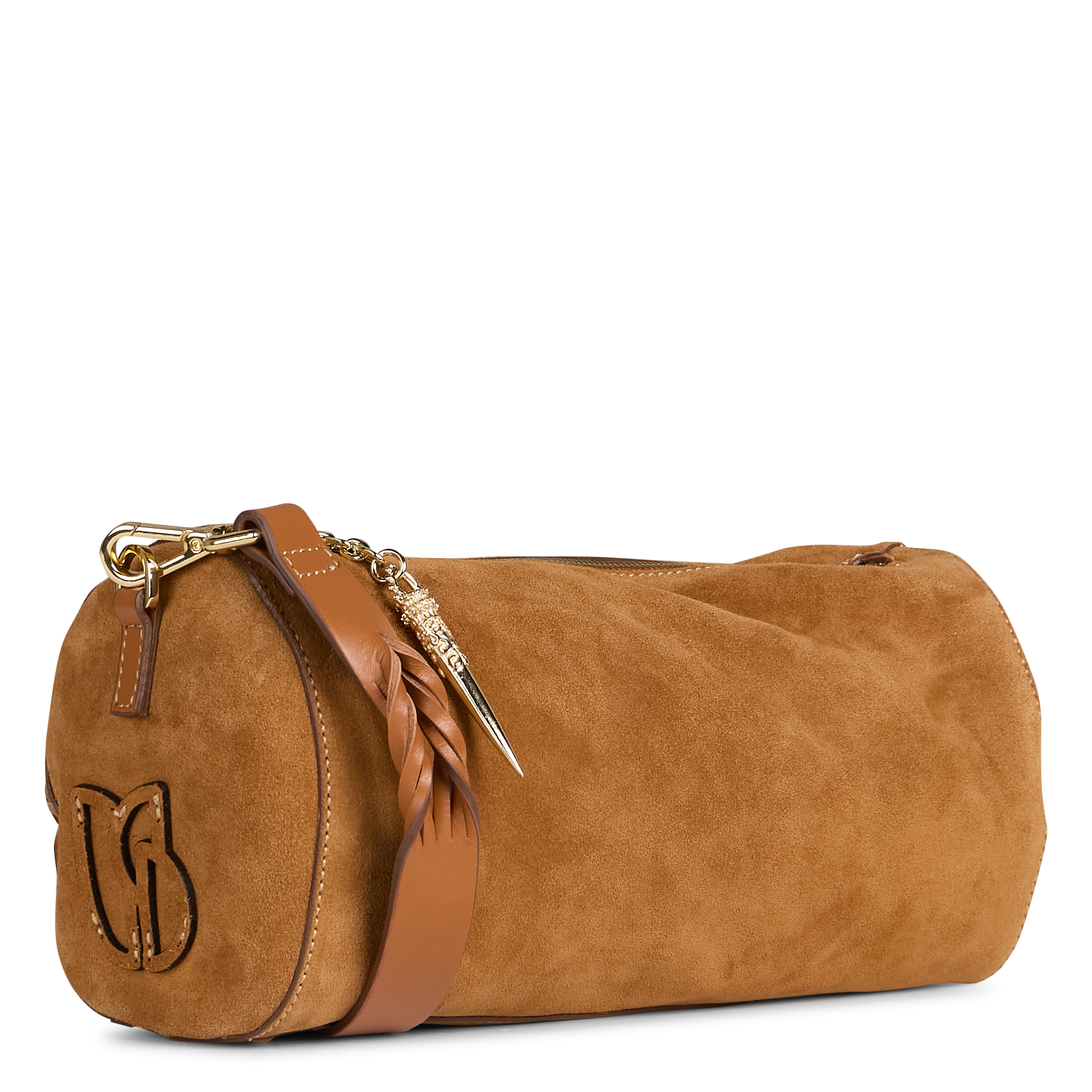 Sac baguette en cuir velours BA&SH Marron