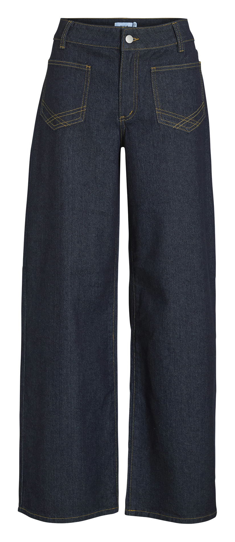 Jean large taille haute en denim brut VILA Bleu