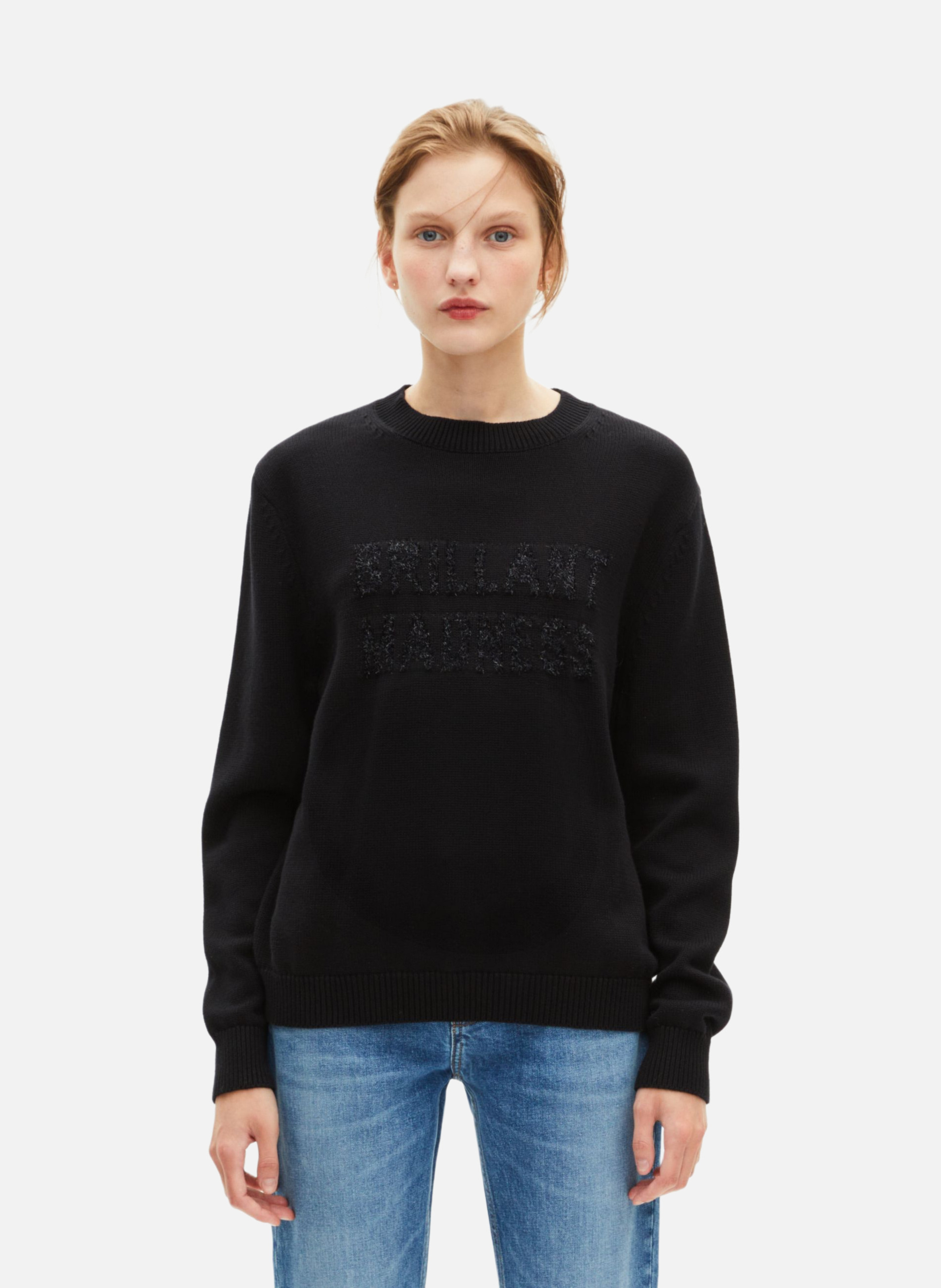 Sweater with jacquard lurex THE KOOPLES Black