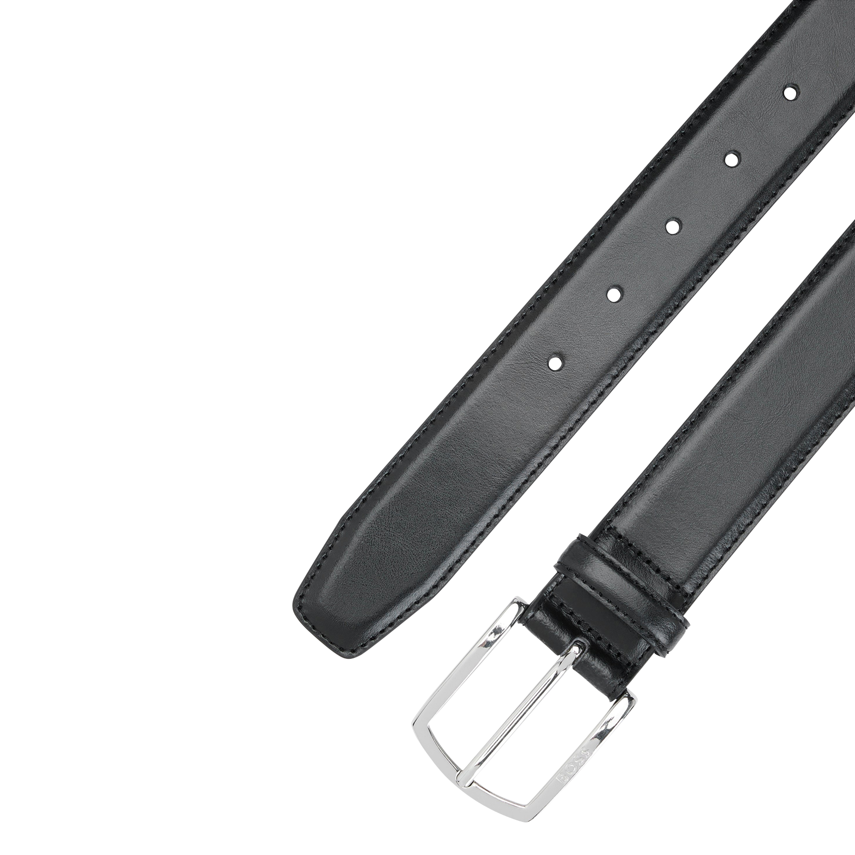 - Buckle closure. - Width: 3 cm.  BOSS Black