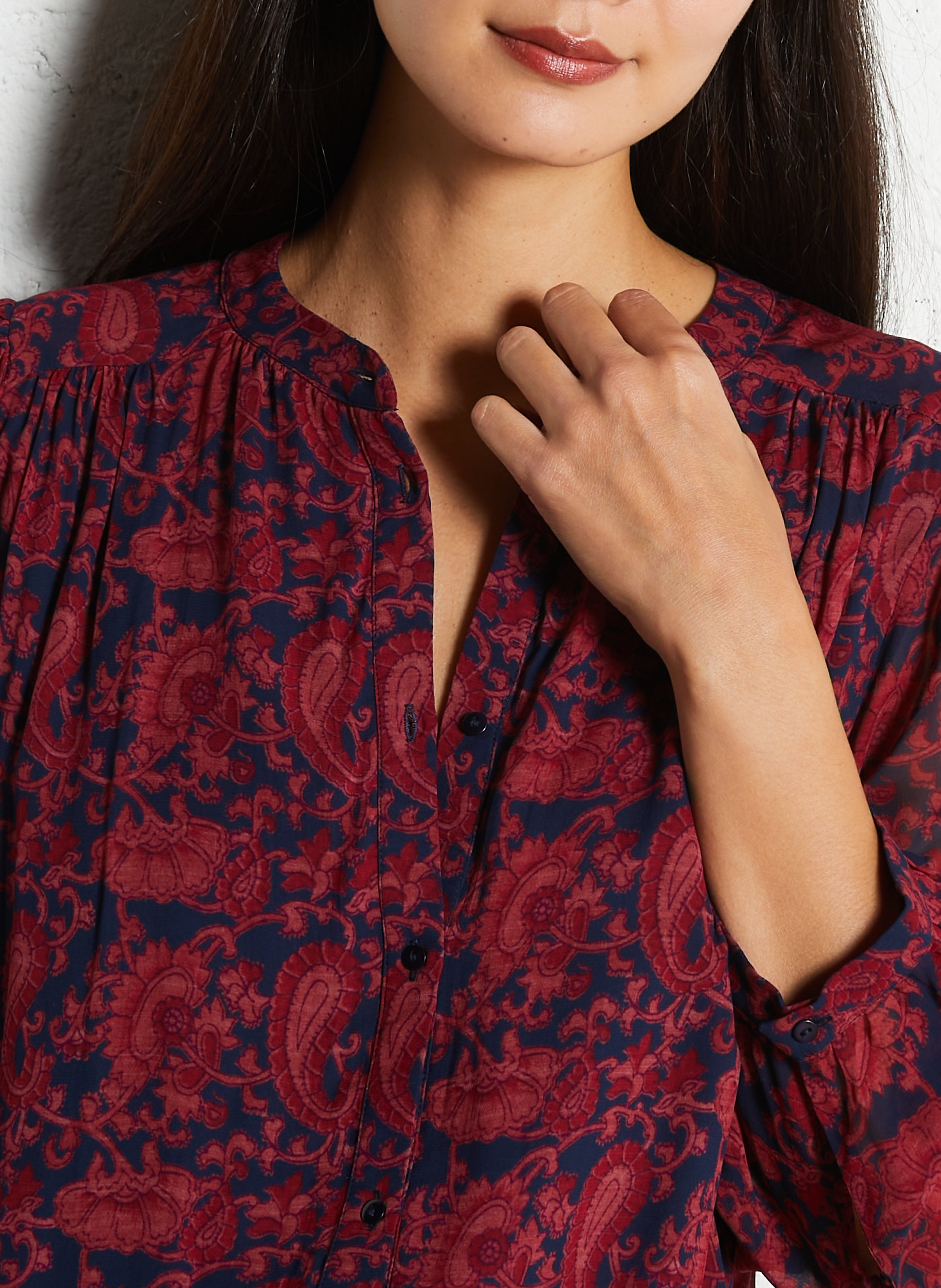 Printed jacket with round neck MAISON 123 Red