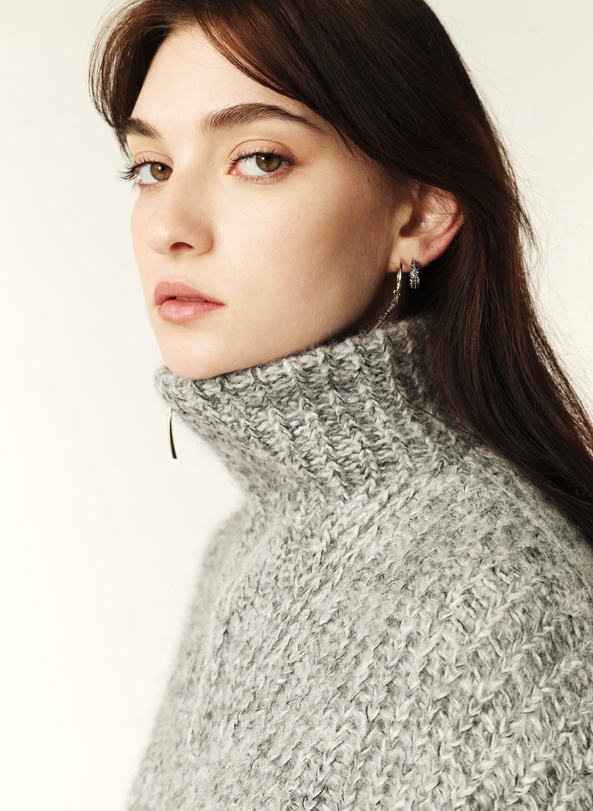 Pull col montant en laine mélangée BA&SH Noir