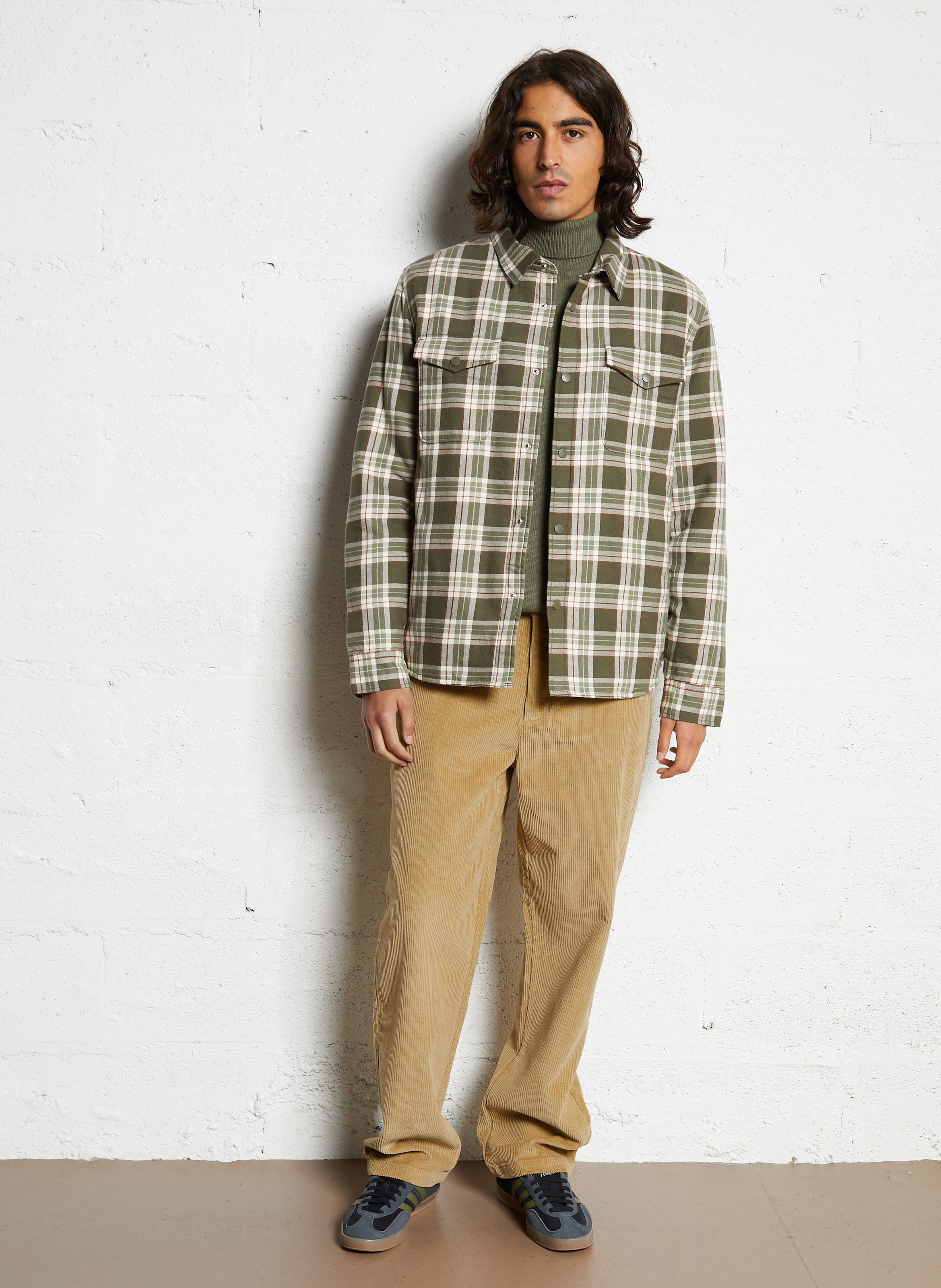 Veste chemise boutonnée à carreaux PEPE JEANS Kaki