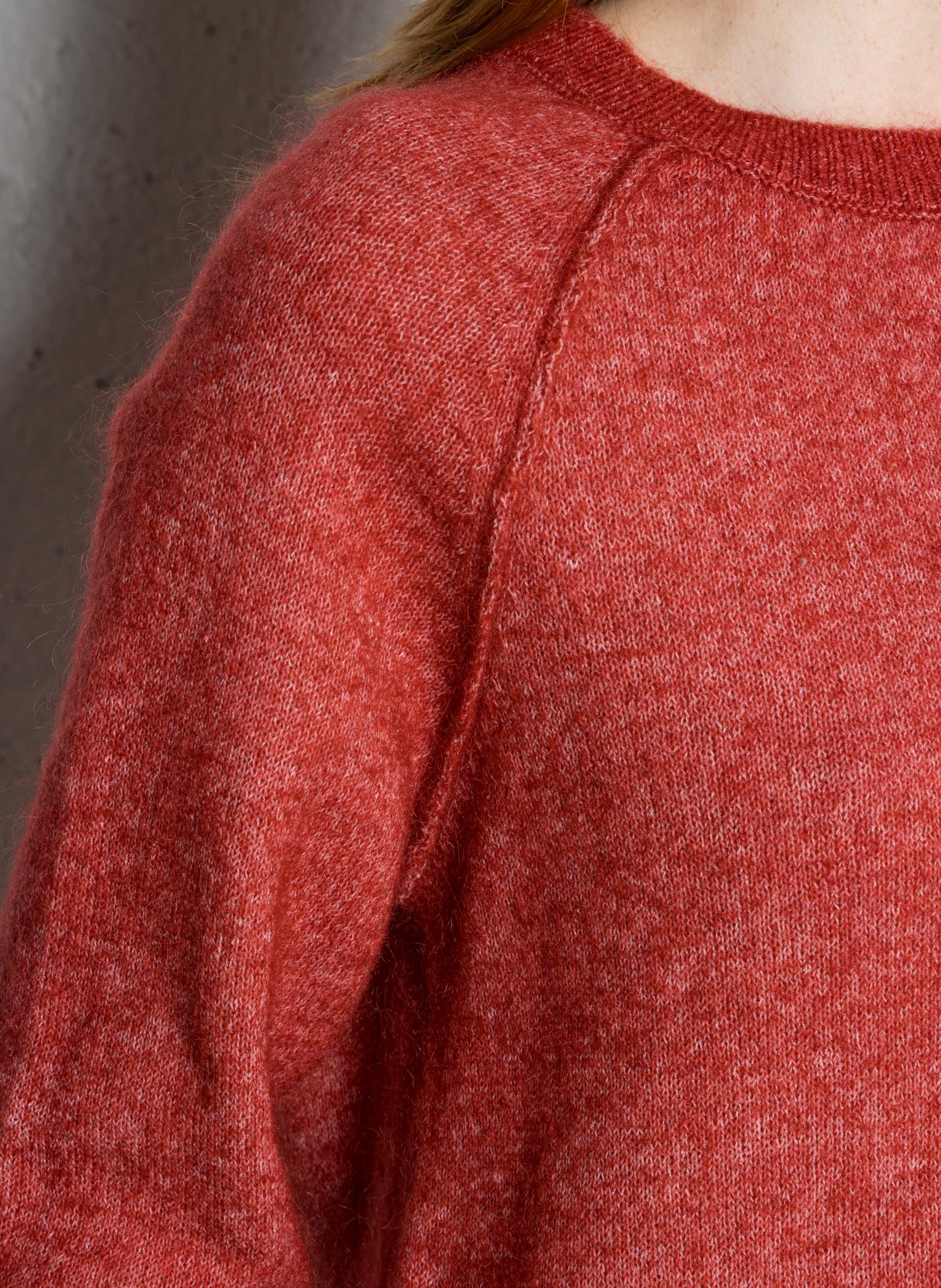Gerade geschnittener Pullover aus Wollmix mit Rundhalsausschnitt SUD EXPRESS Rot