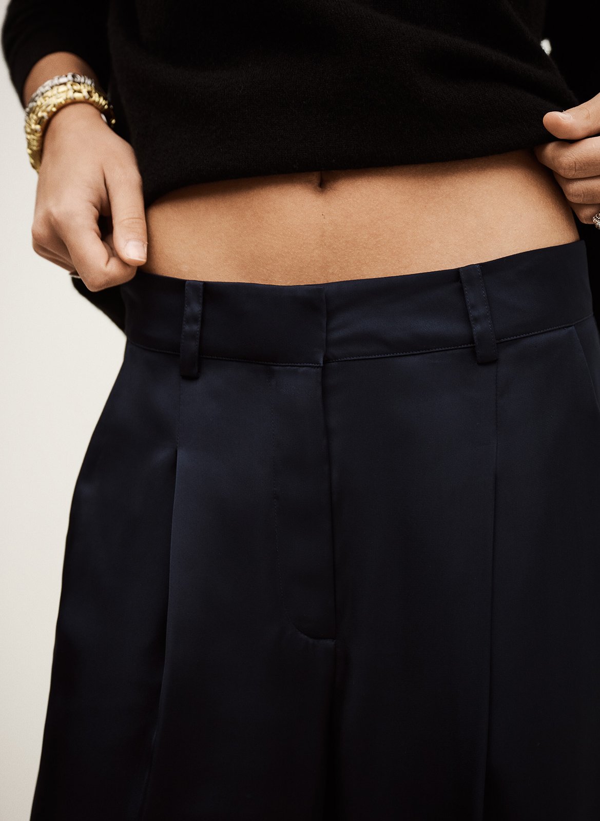 Pantalon large satiné BA&SH Bleu