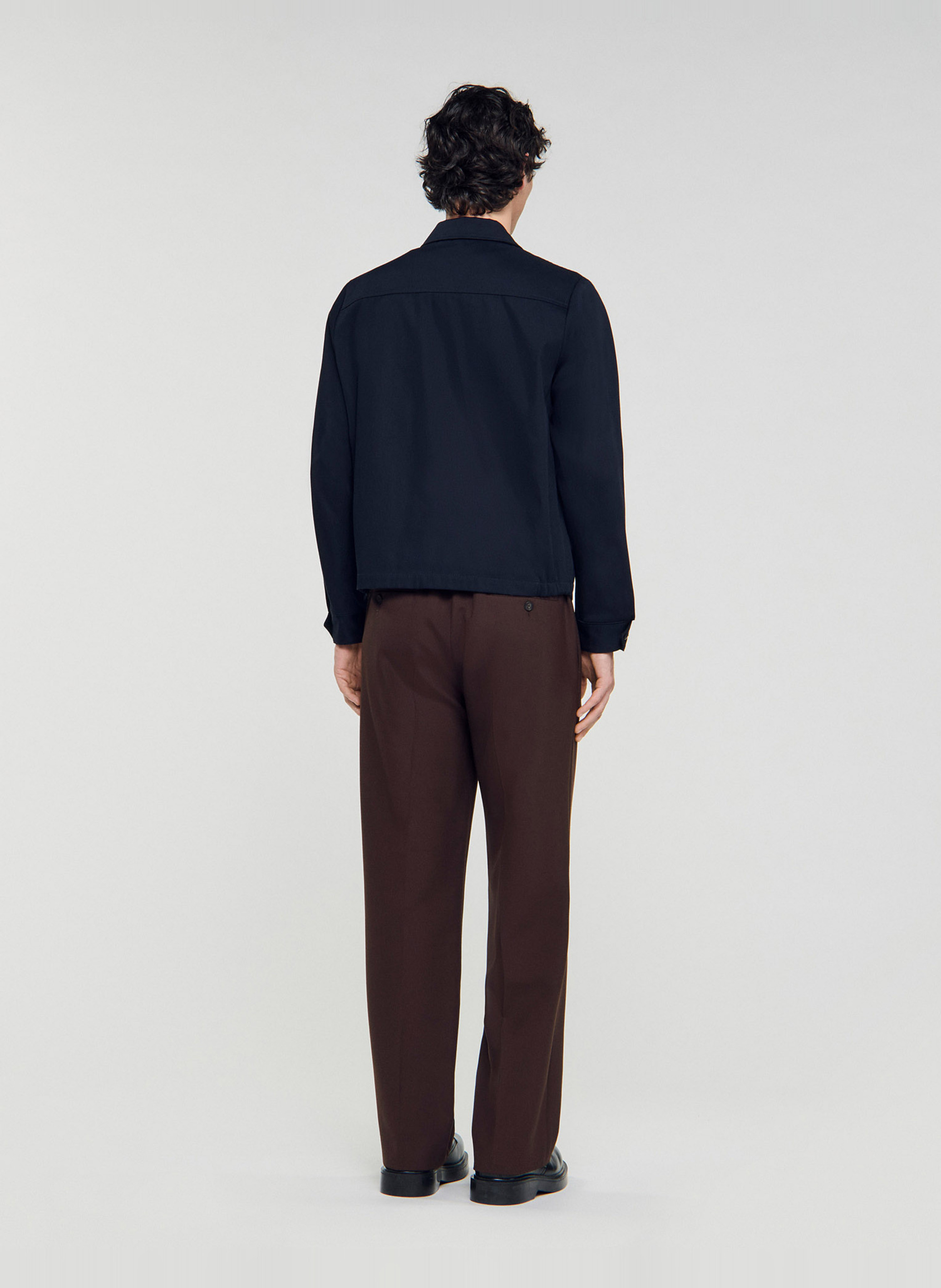 Regular-fit cotton jacket SANDRO Blue