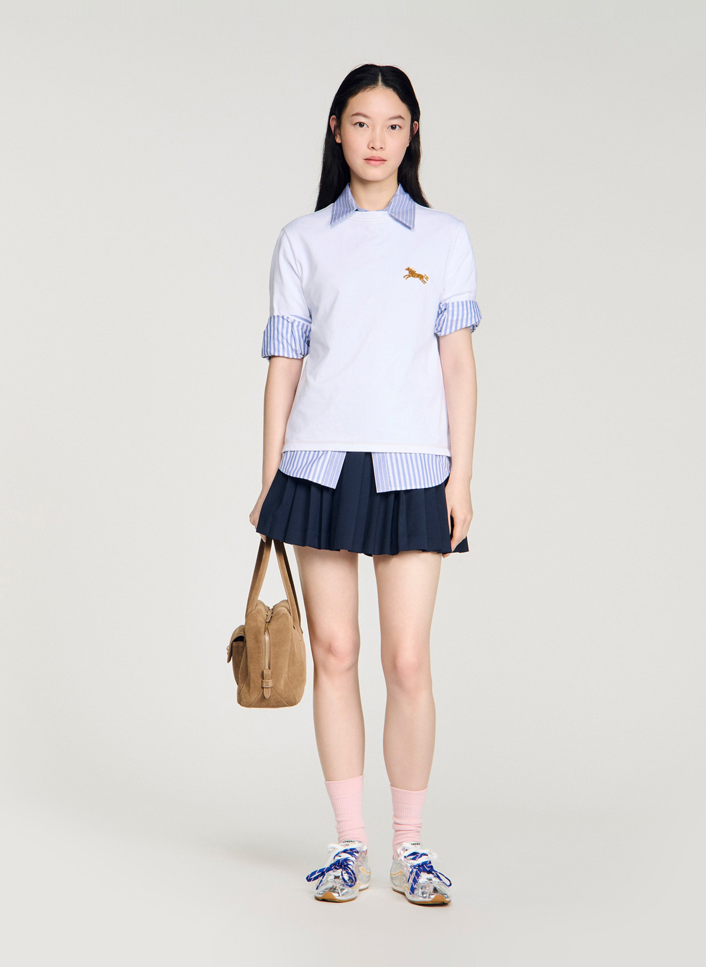 Camiliday round-neck sleeveless cotton top SANDRO White