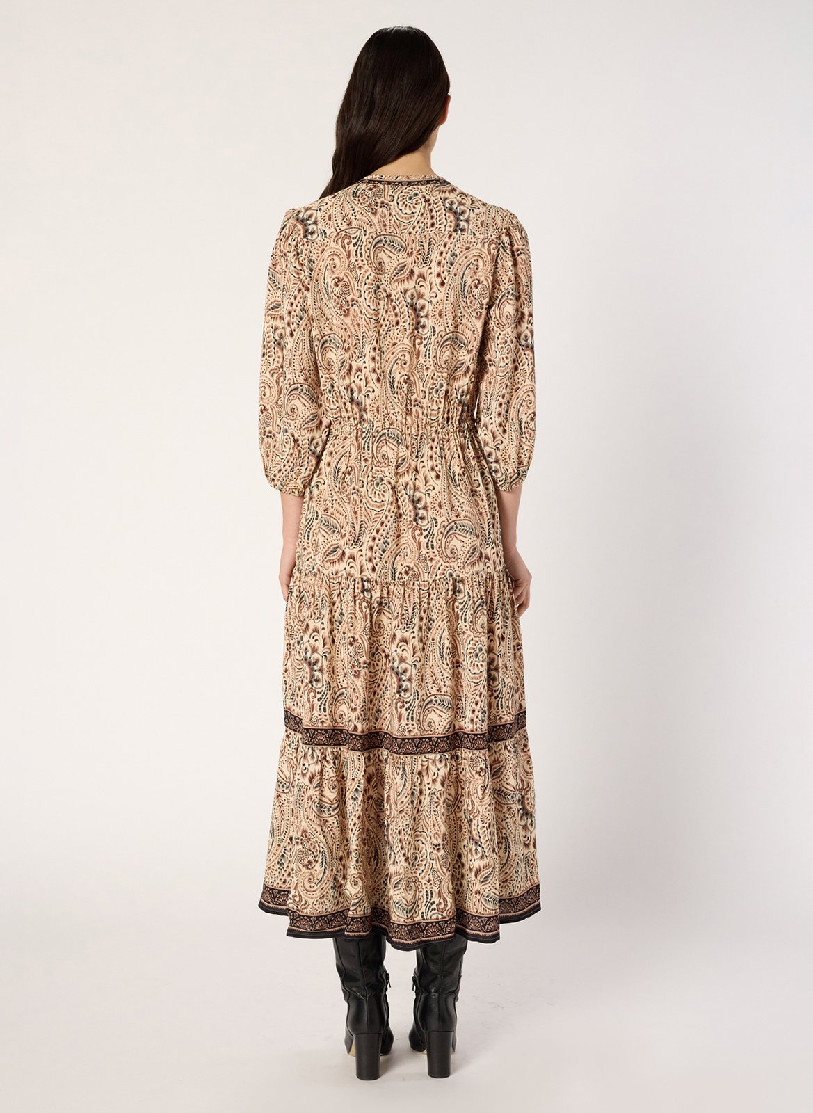 Long printed Henley dress GERARD DAREL Beige