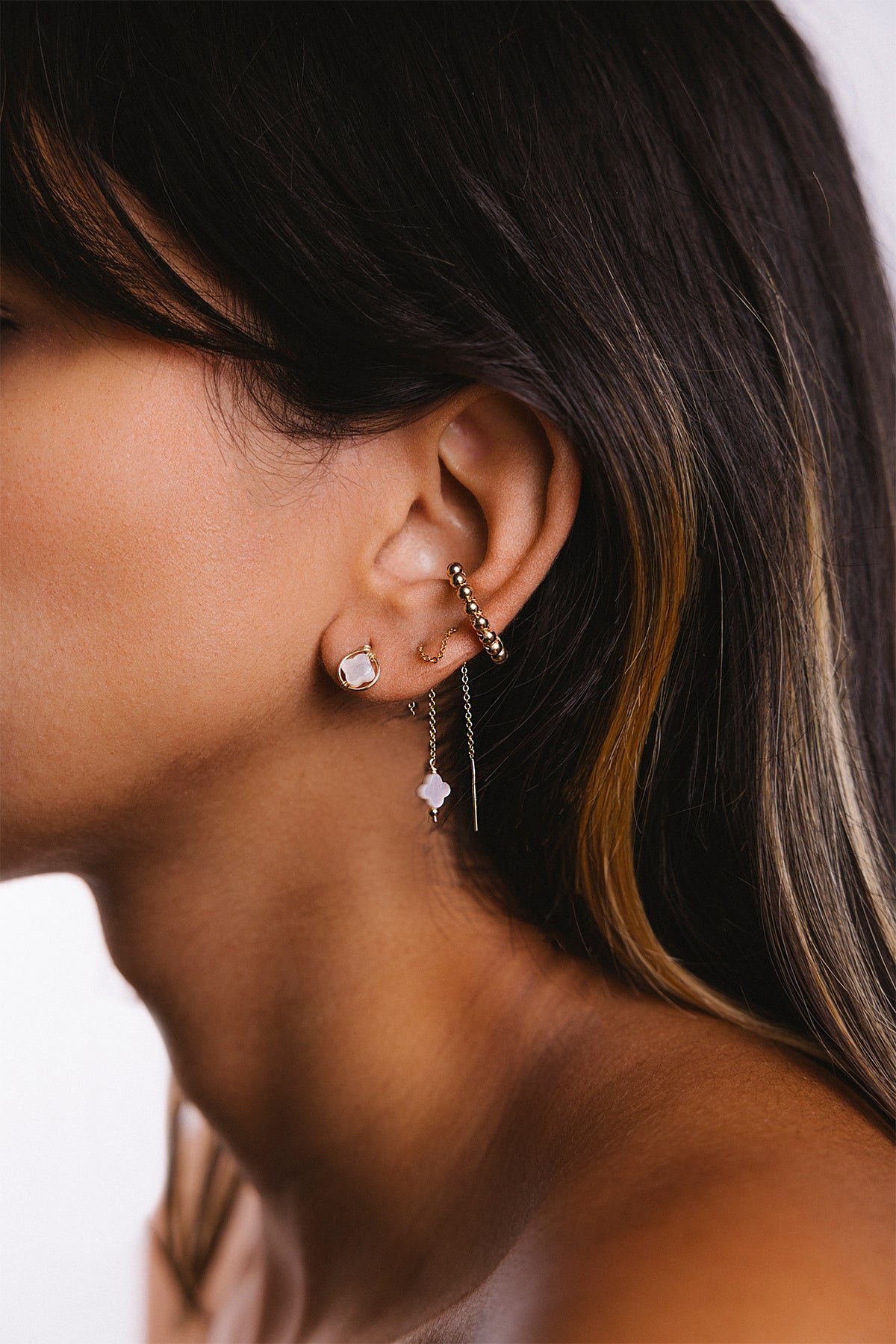 Star stud earrings - mother of pearl YAY Golden