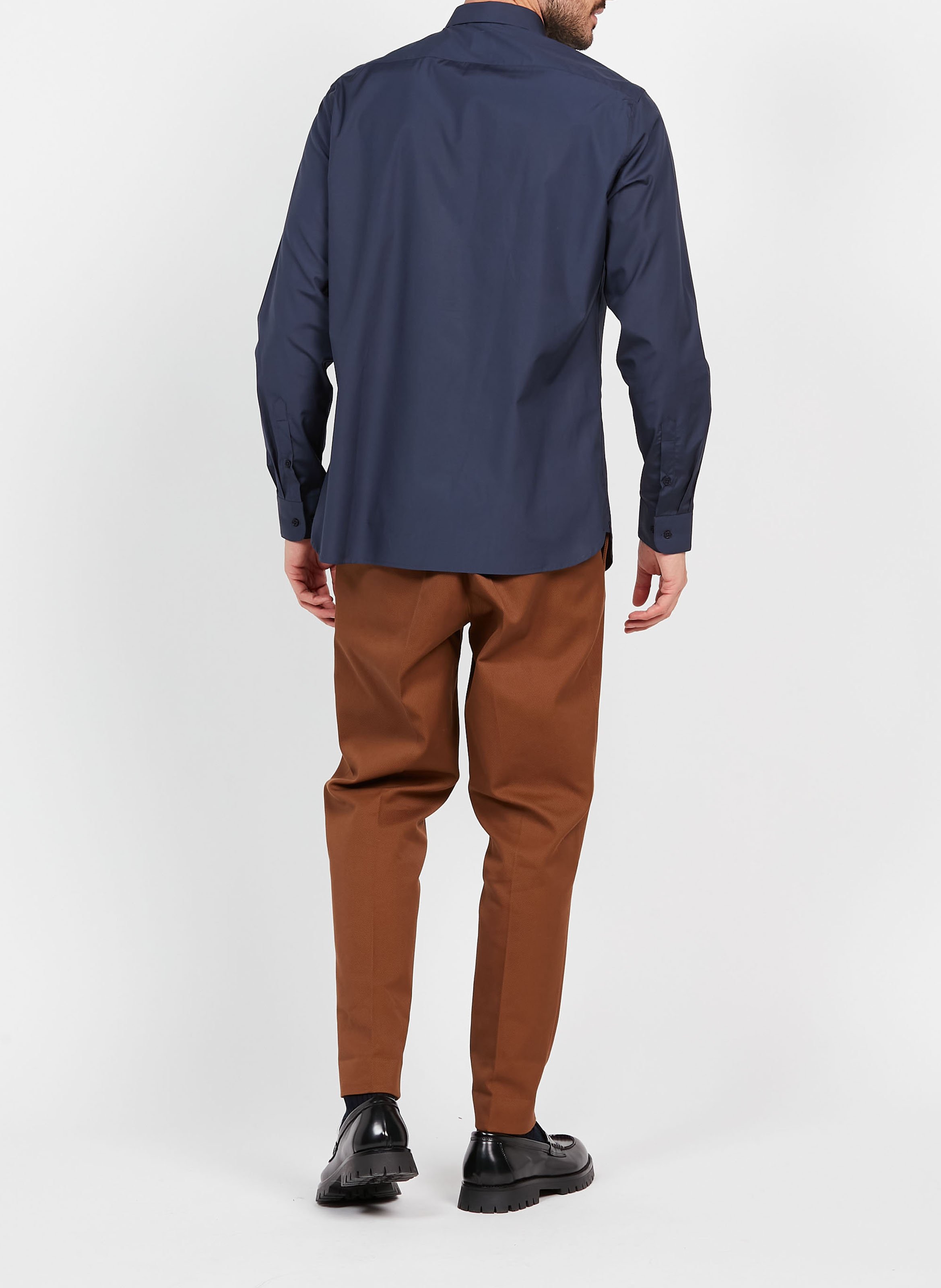 Chemise col classique regular-fit en coton  Bleu