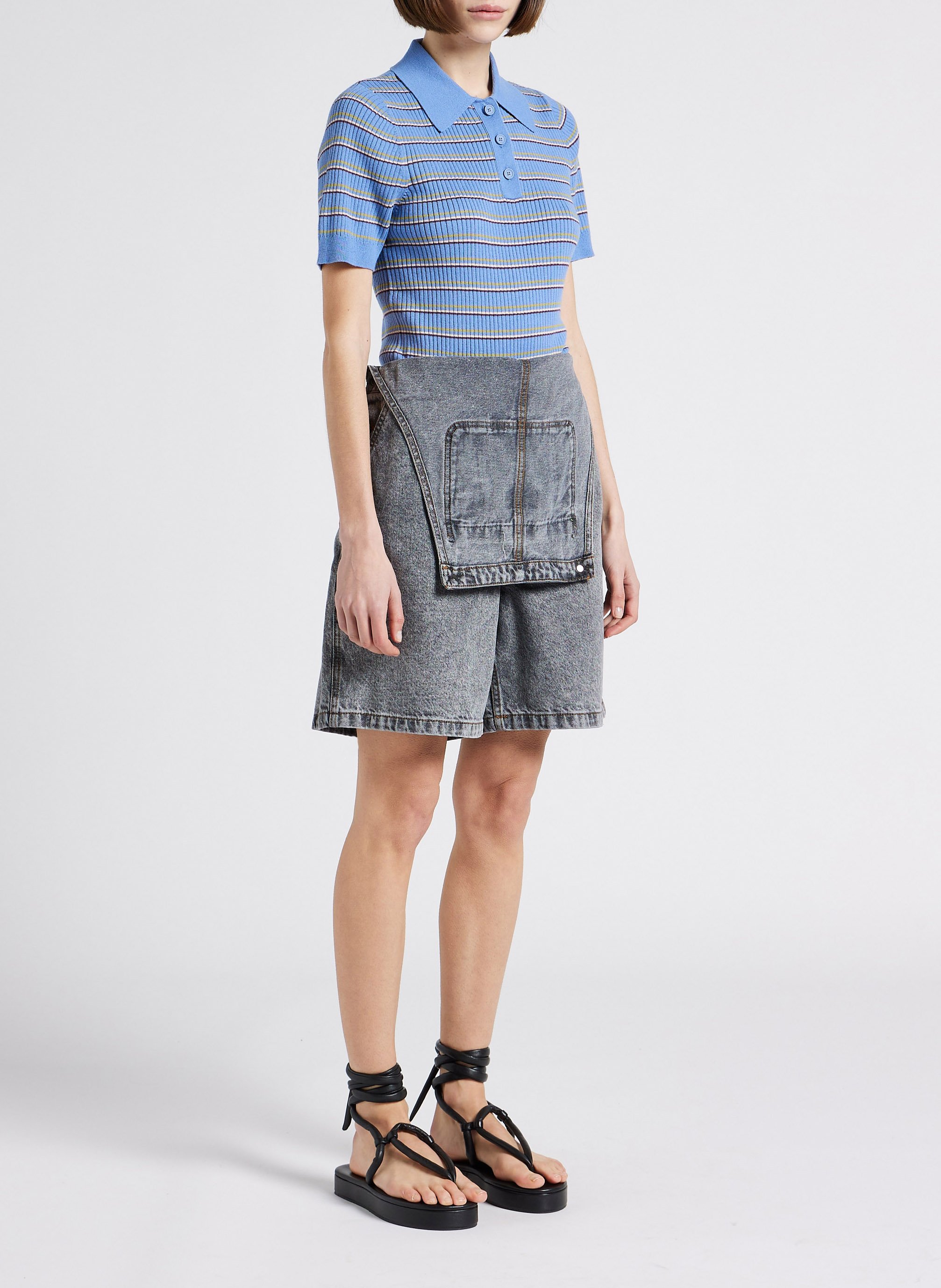 Strakke polo van gestreepte katoen LEVI'S Blauw