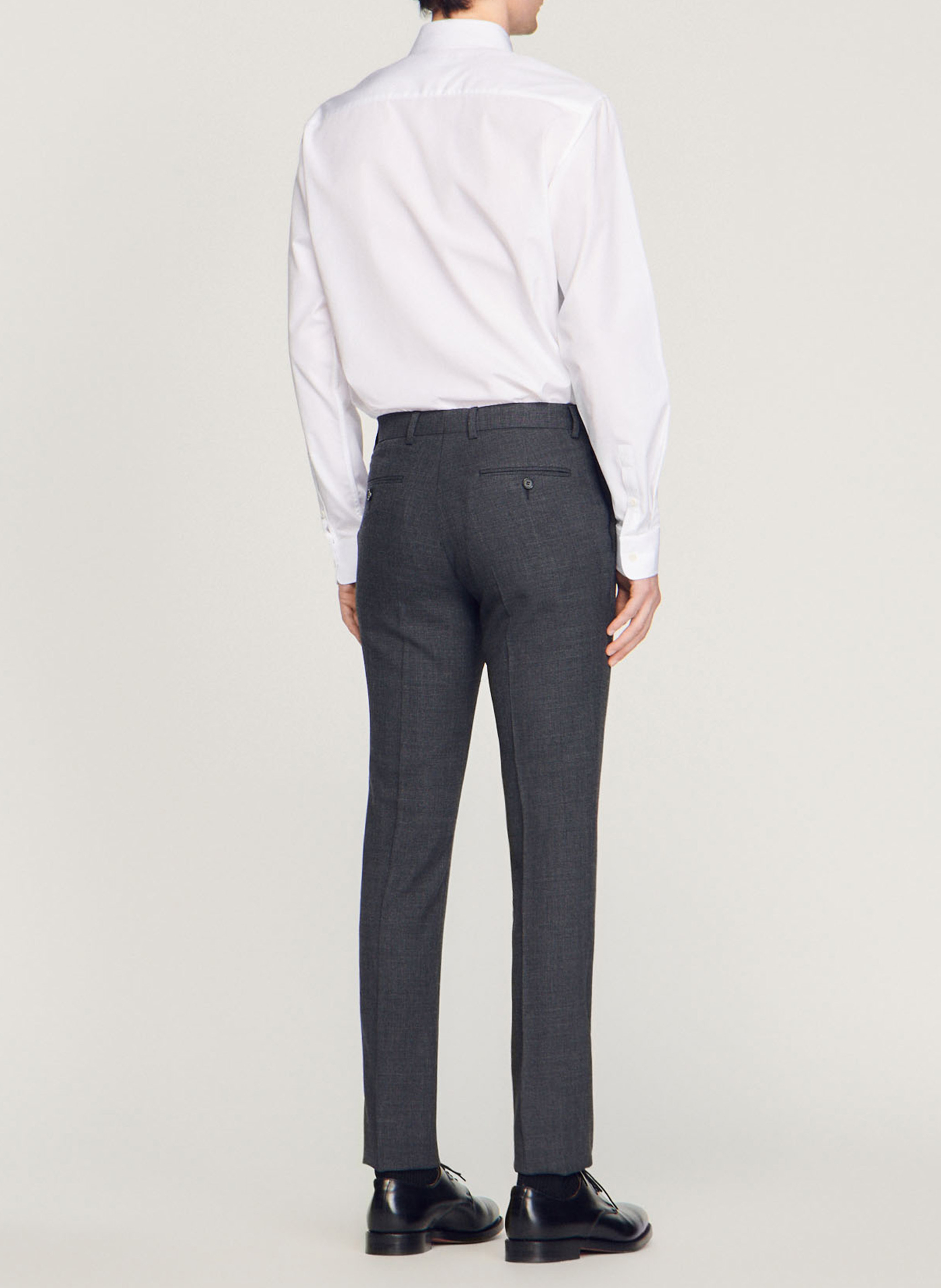 Pantalon de costume en laine SANDRO Gris