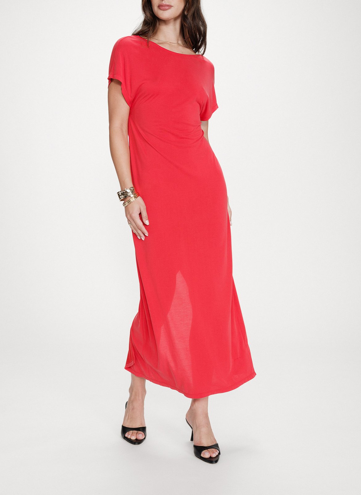 Robe longue col rond GRACE ET MILA Rose